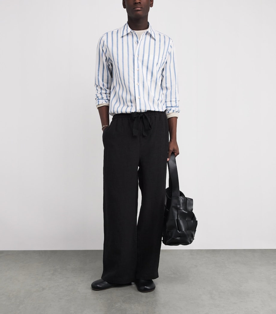 COMMAS Mens Cotton Silk Gradient-Stripe Shirt Blue Image 2