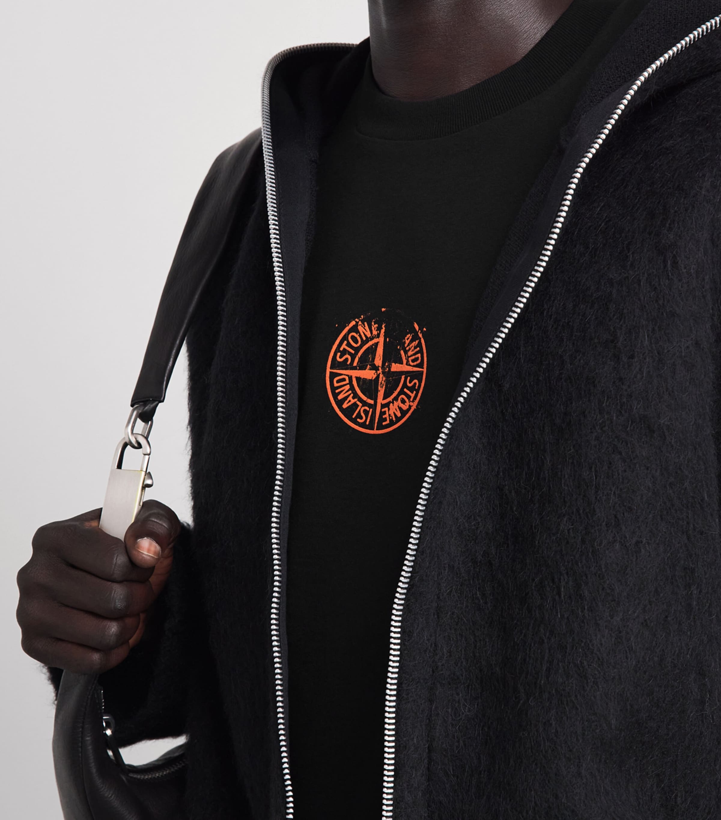 Stone Island Mens Cotton Vertical Compass T-Shirt Image 3