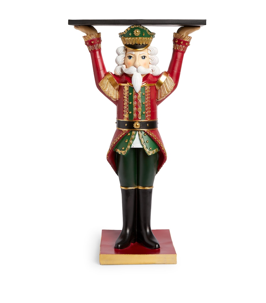 Nutcracker Soldier with Serving Plate Ornament GREEN/RED Image 1