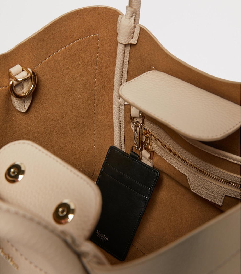 Max Mara Small Leather Marine Top-Handle Bag Ice Image 7