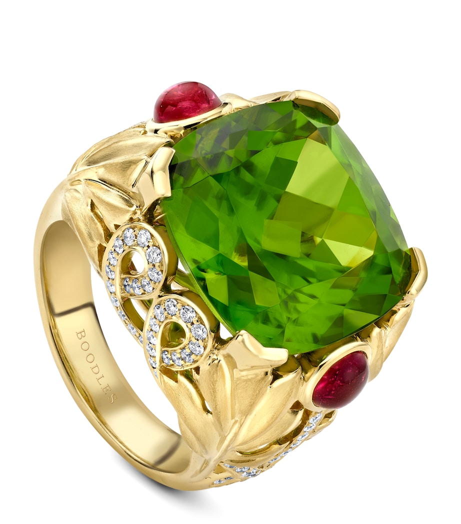 Boodles Yellow Gold, Diamond, Garnet and Peridot The Great Vine Palace Ring Green Image 1