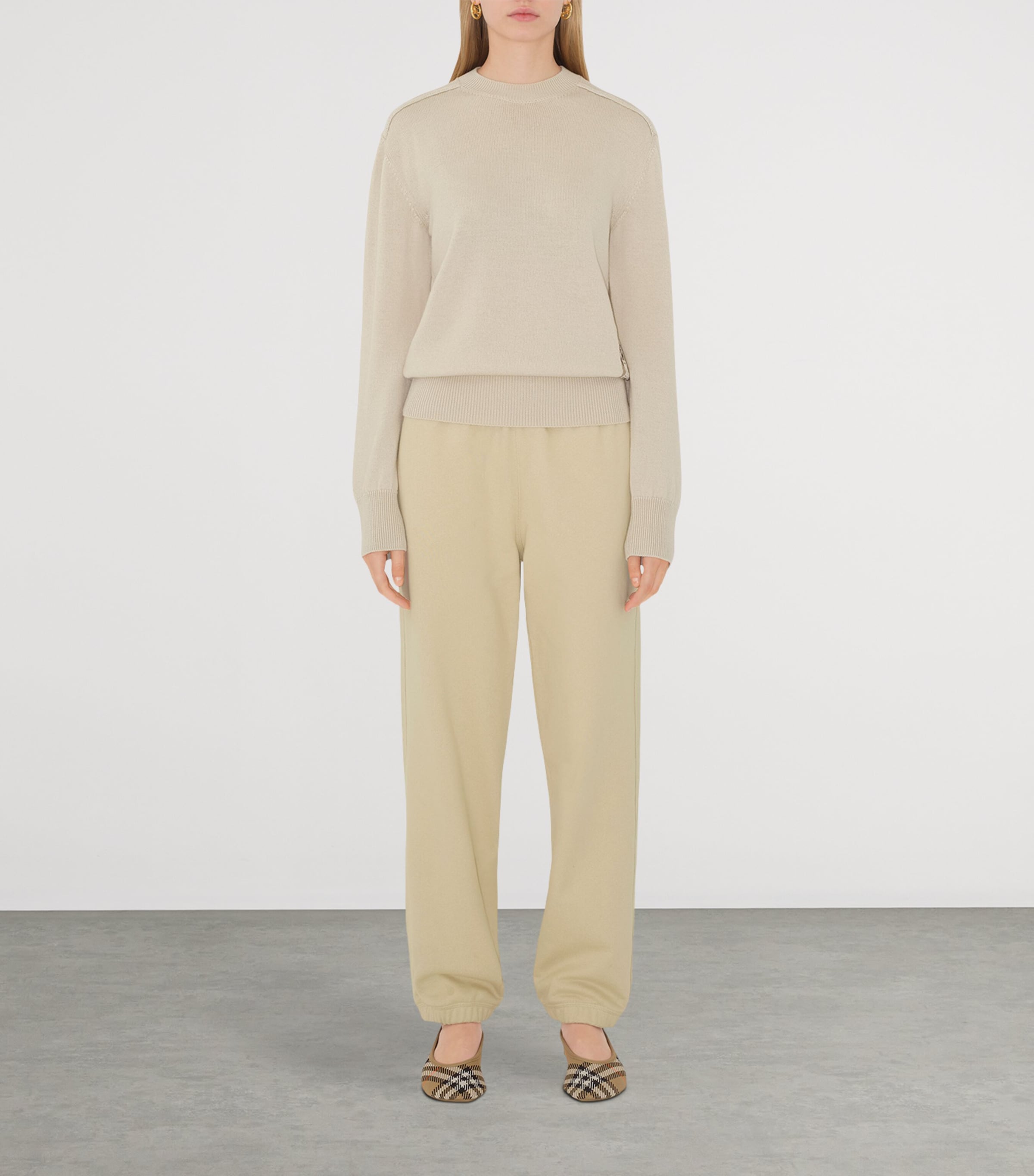 Check Label Sweatpants NUTMEG Image 2