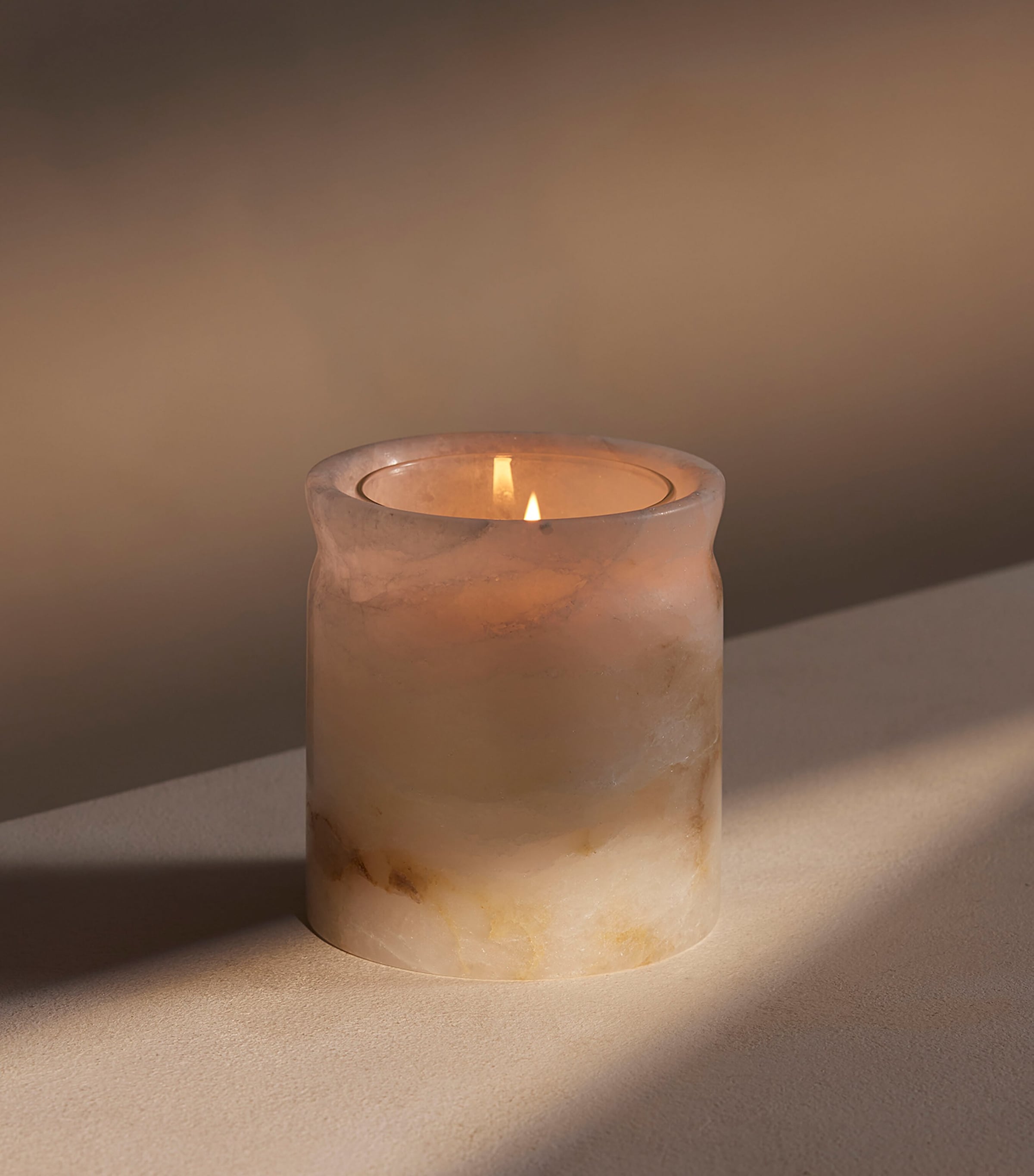 Alabaster Marble Vessel and Bergamot & Mandarin Candle (250g) NO COLOUR Image 3