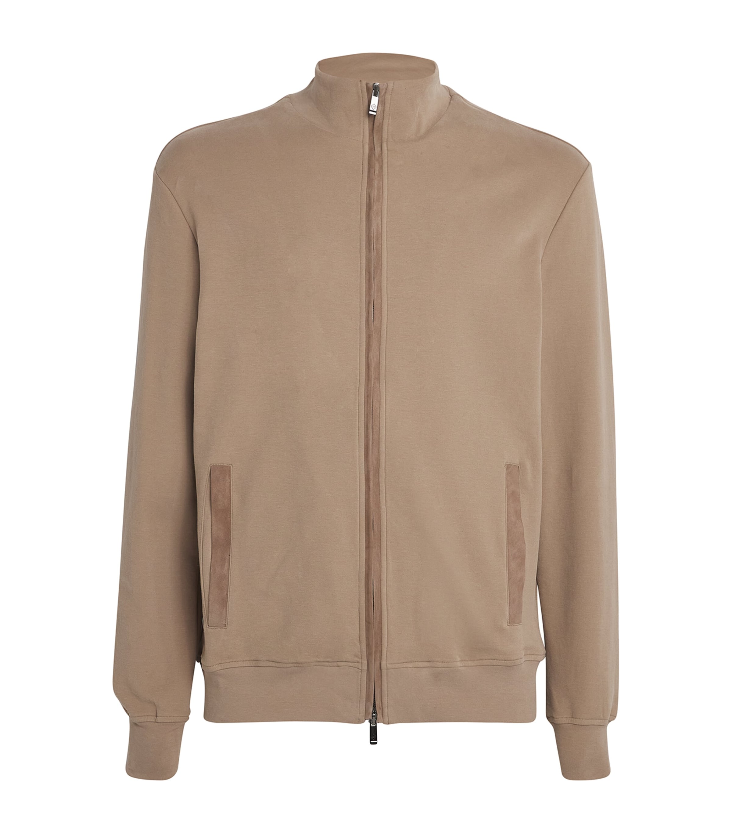 Pal Zileri Cotton-blend Zip-up Sweatshirt In Beige