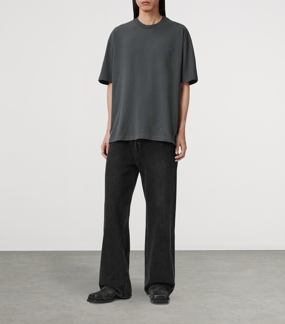 AllSaints Mens Organic Cotton Xander T-Shirt Dark Steel Blue Image 6