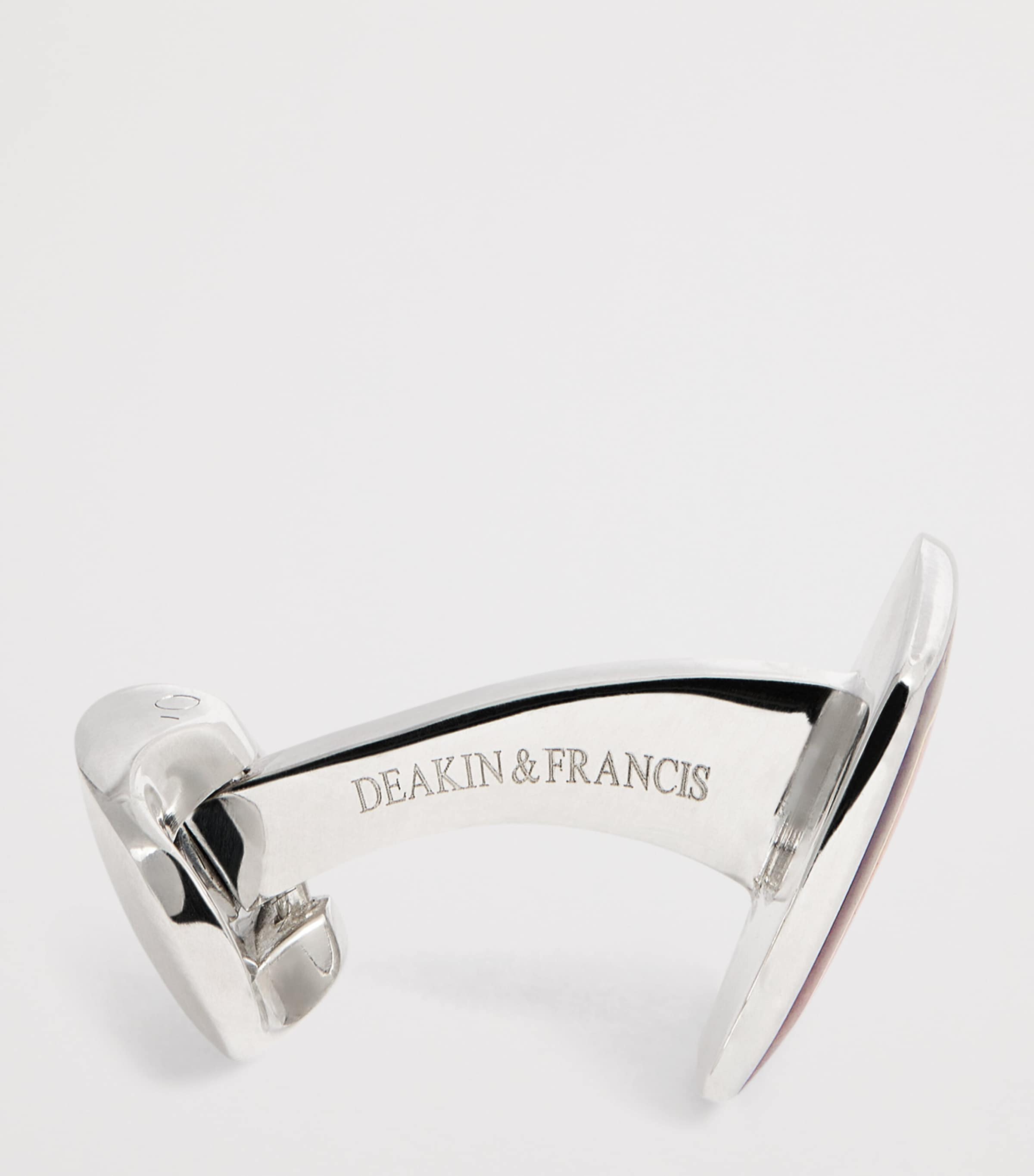 Sterling Silver and Enamel Cufflinks PINK Image 4