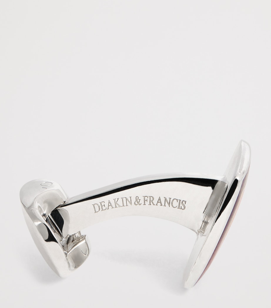 Sterling Silver and Enamel Cufflinks PINK Image 4