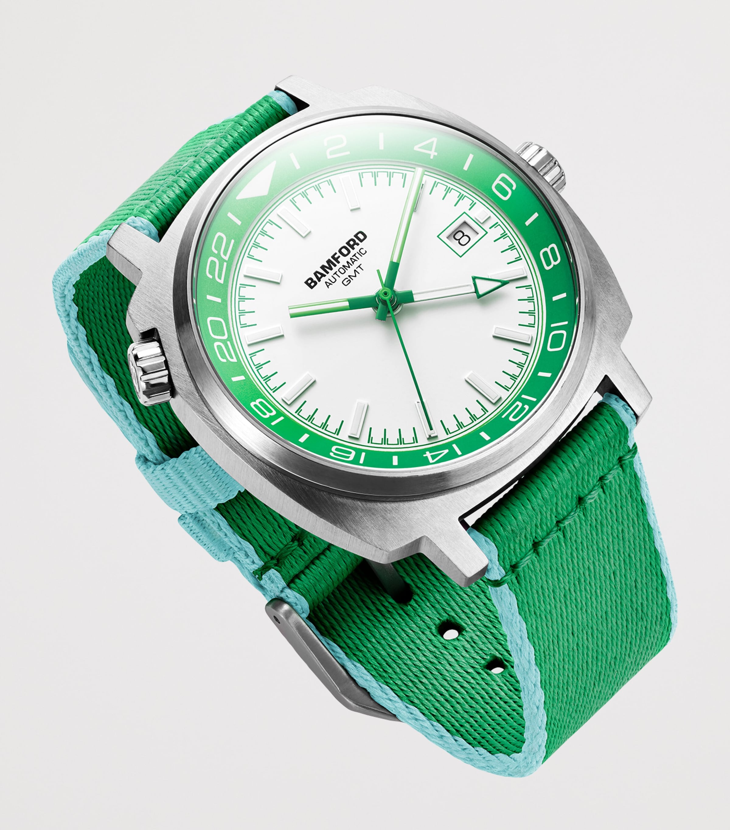 Stainless Steel GMT Summer +8 Watch 40mm GREEN Image 3