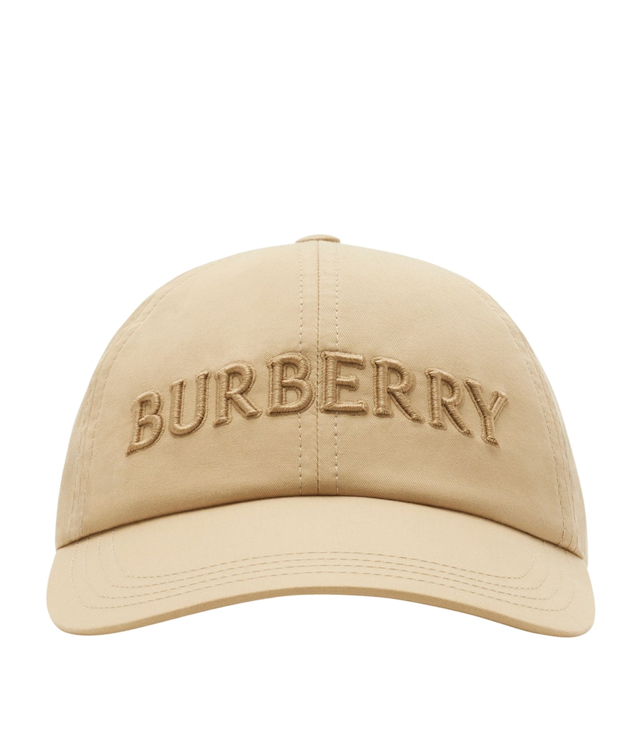 Burberry Cotton Gabardine Logo Cap Flax Image 1