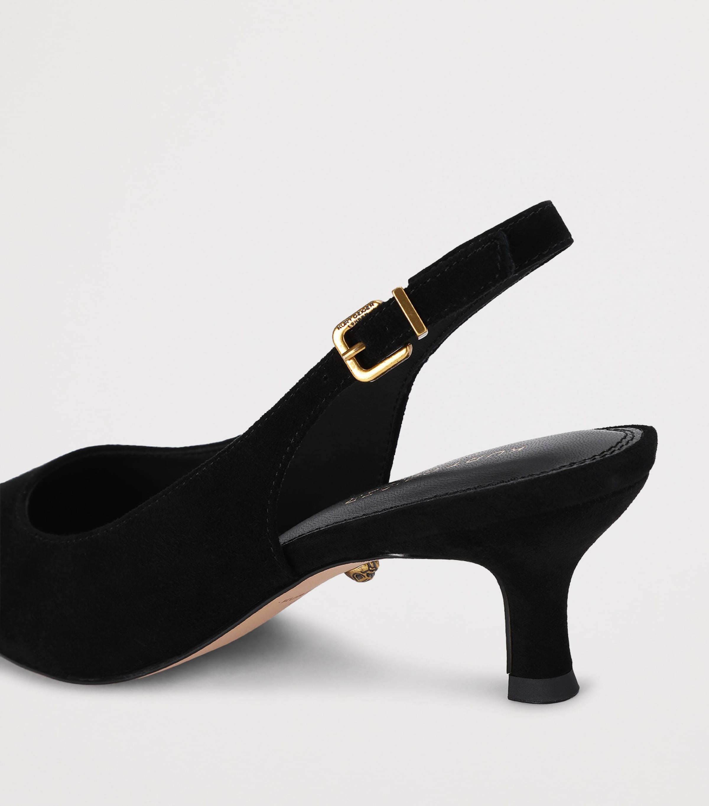 Kurt Geiger London Suede Stepney Slingback Pumps Black Image 3