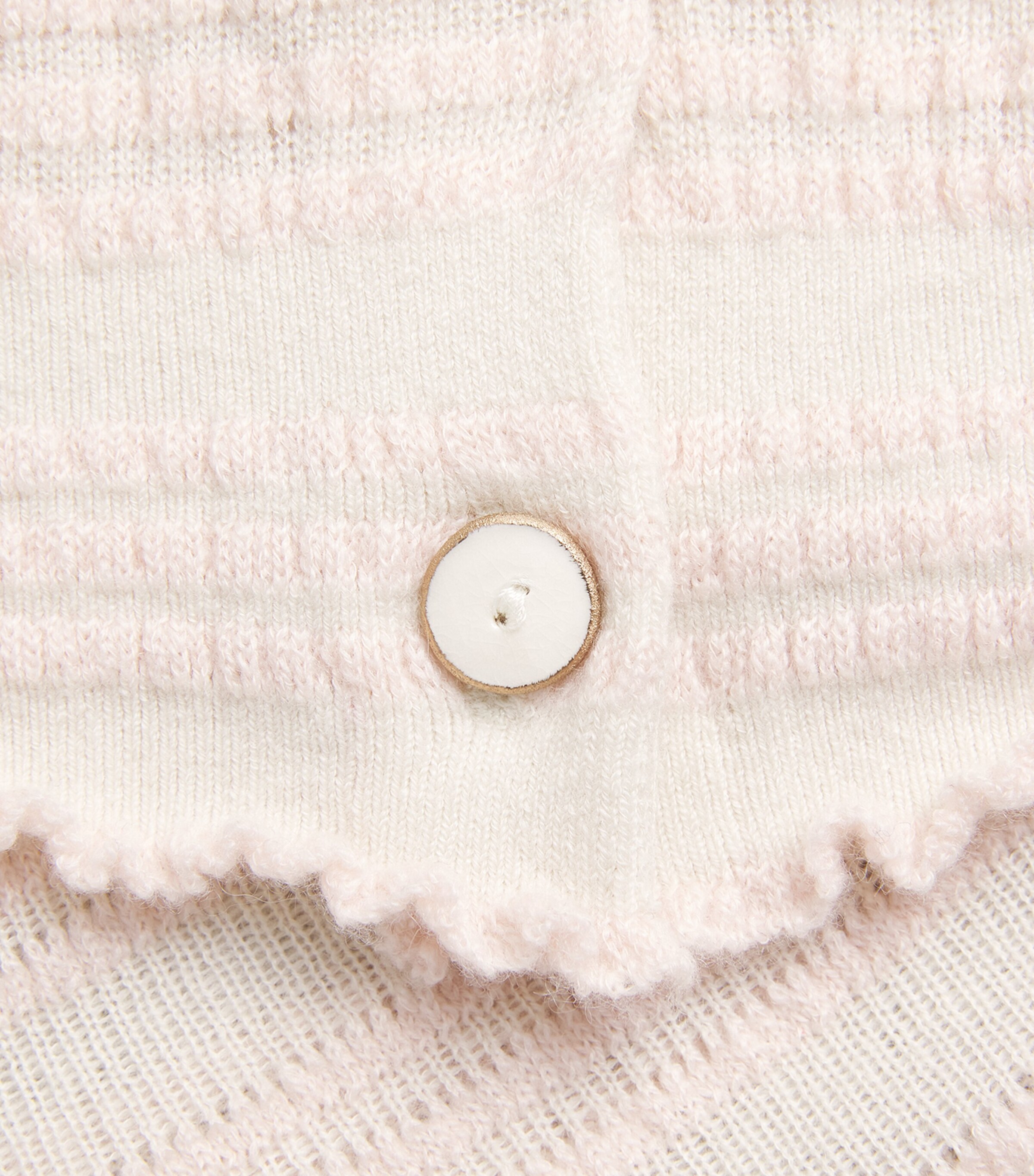 Barrie Womens Cashmere-Cotton Stripe Cardigan Chaty Light Pink Image 6