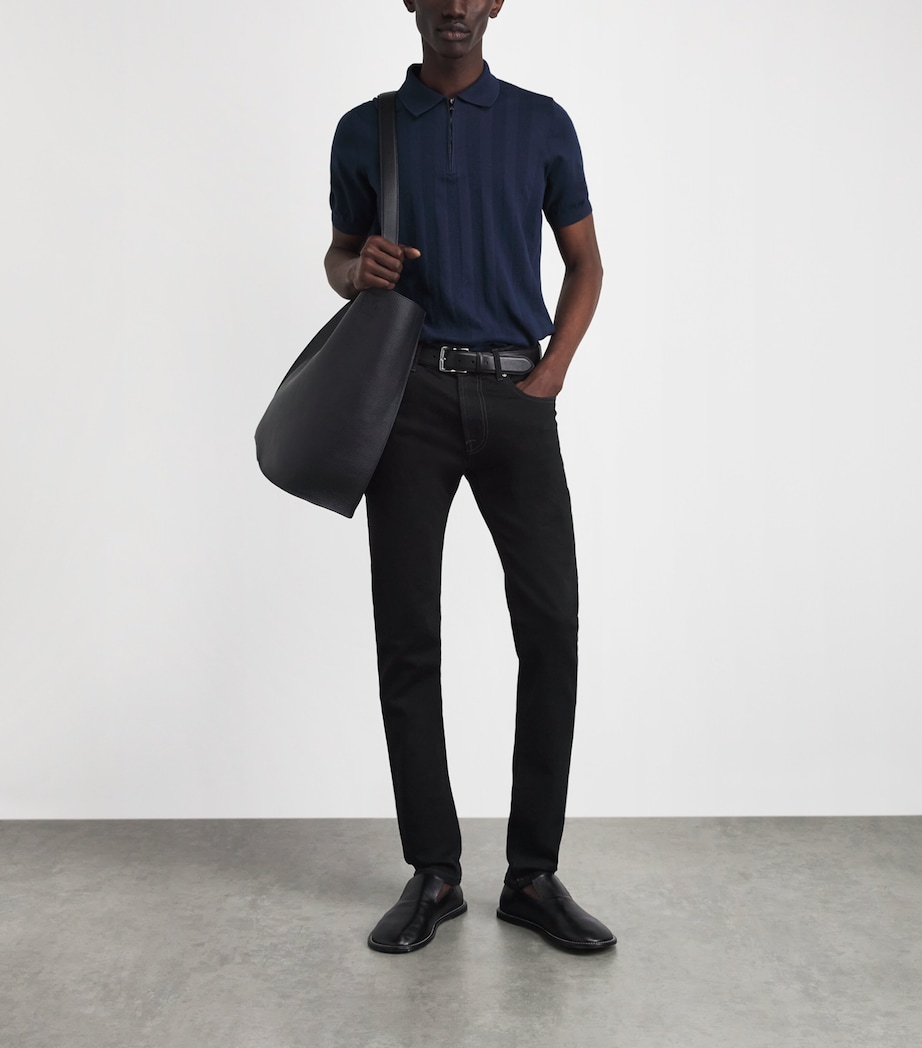 Stretch-Blend Straight Jeans 020 BLACK Image 2