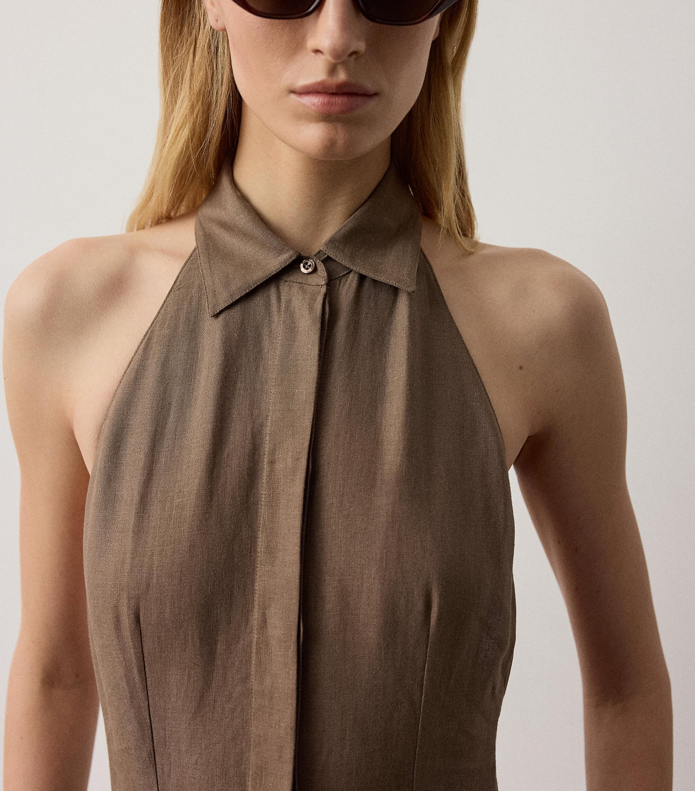 Ralph Lauren Collection Womens Linen Eldred Maxi Dress Portobello Image 4