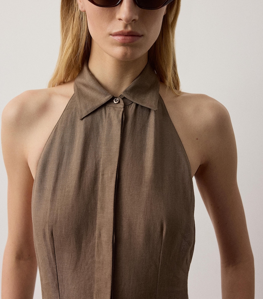 Ralph Lauren Collection Womens Linen Eldred Maxi Dress Portobello Image 4