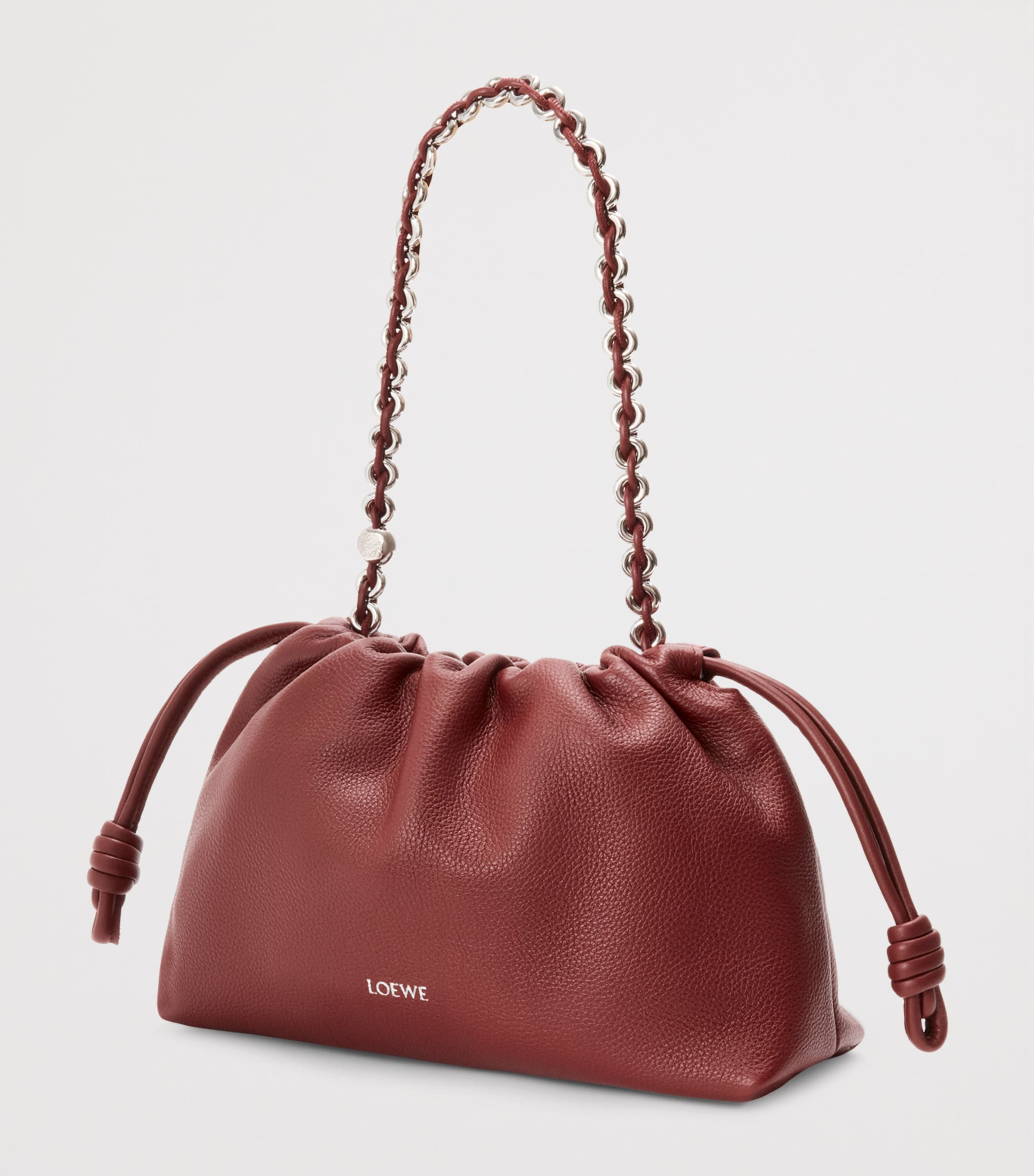 Medium Leather Flamenco Shoulder Bag MAHOGANY Image 3