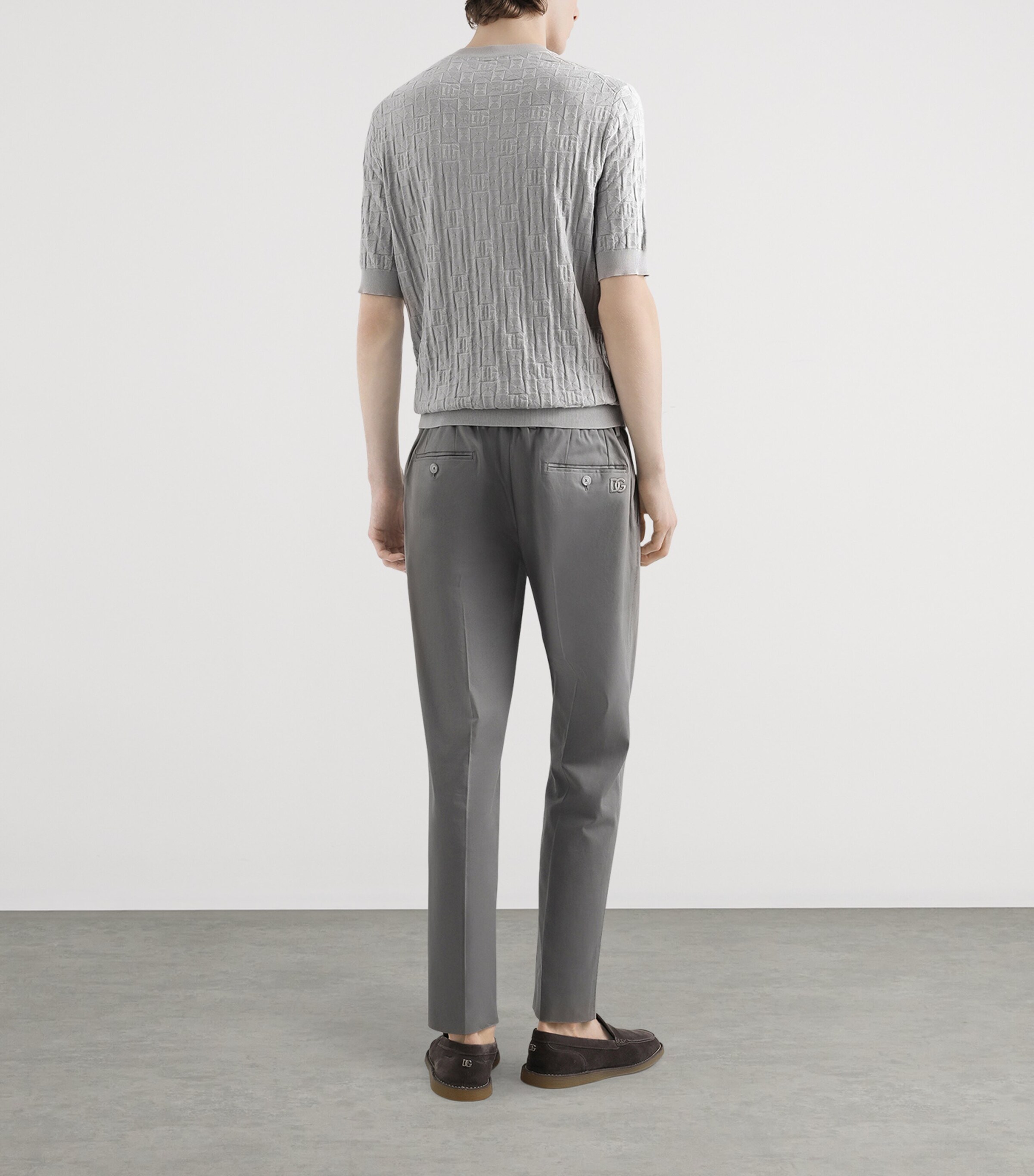 Silk Monogram Sweater N0038-LIGHT GRE Image 4