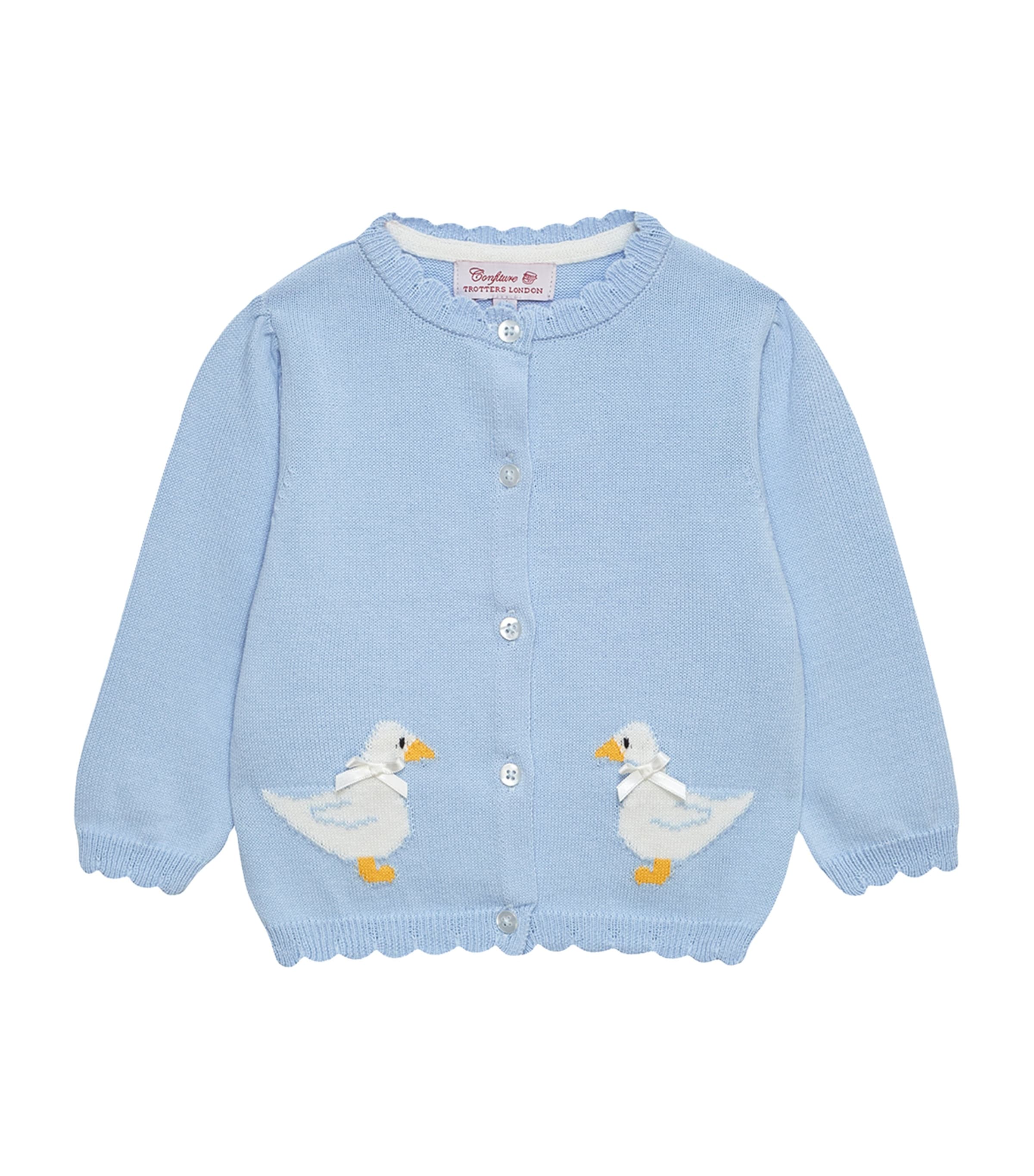 Trotters Cotton Duck Cardigan In Blue