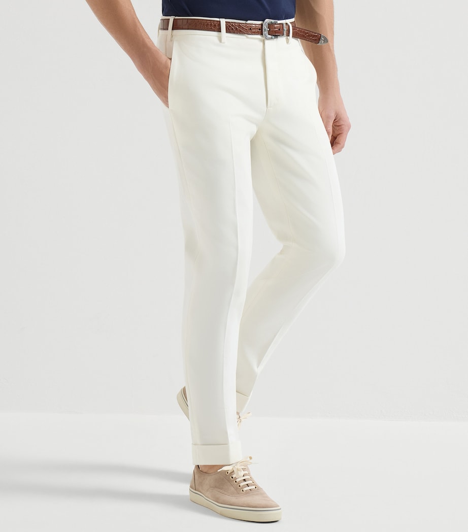 Brunello Cucinelli Mens Cotton-Virgin Wool Trousers Image 4