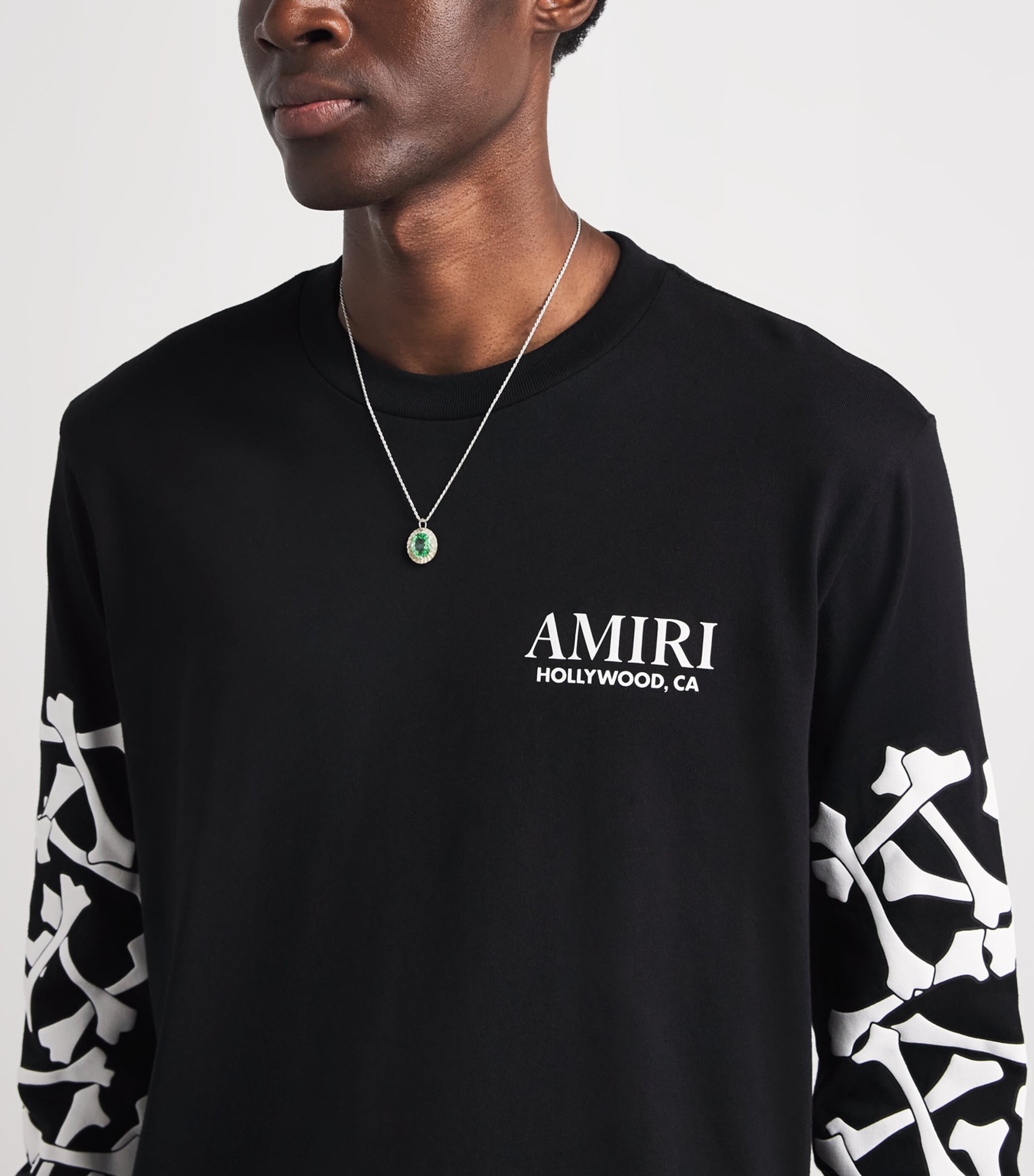 AMIRI Black Cotton Stacked Bones Long-Sleeve T-Shirt | Harrods UK