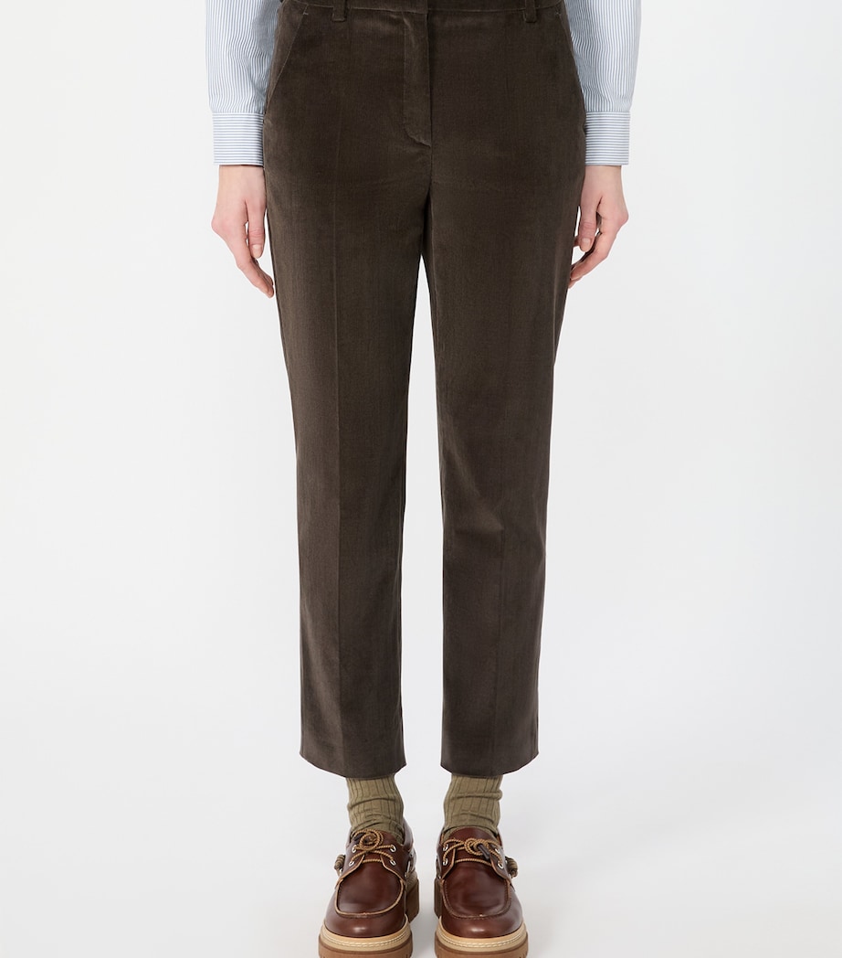 Weekend Max Mara Womens Corduroy Trousers Dark Brown Image 3