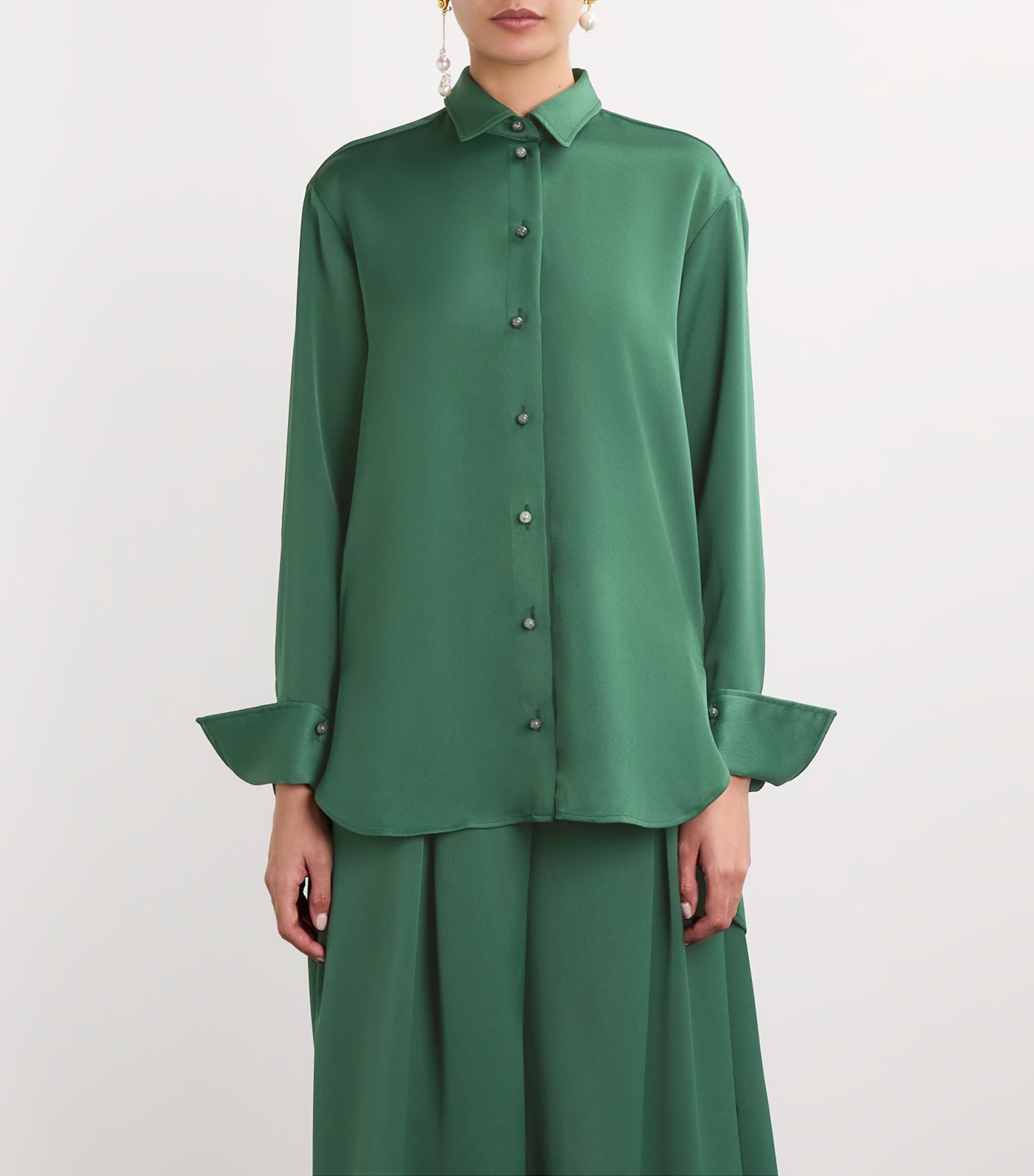 Reflection Shirt GREEN SATIN Image 3