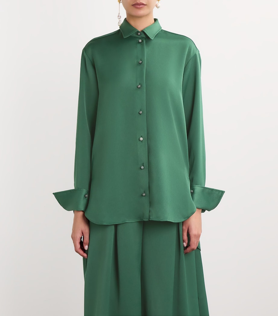 Reflection Shirt GREEN SATIN Image 3