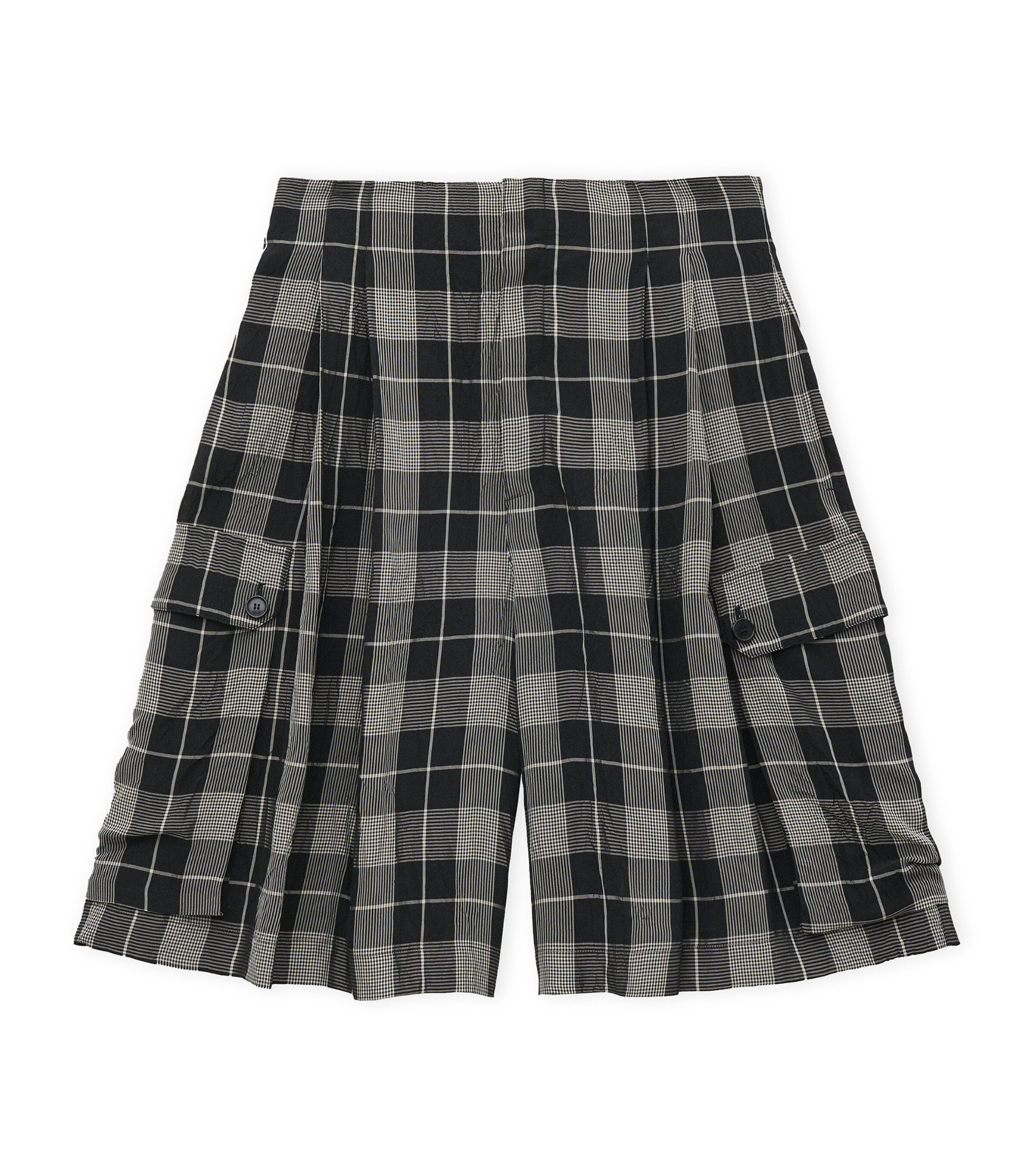 LOEWE Mens Oversized Chequered Shorts Black/white Image 1