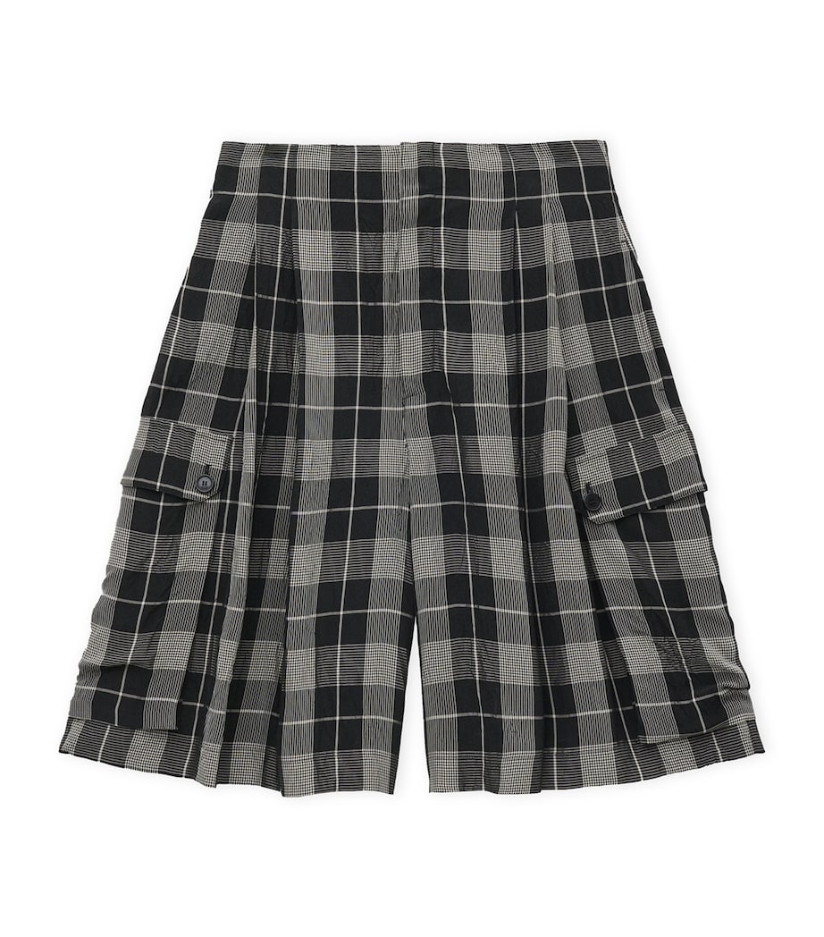 LOEWE Mens Oversized Chequered Shorts Black/white Image 1