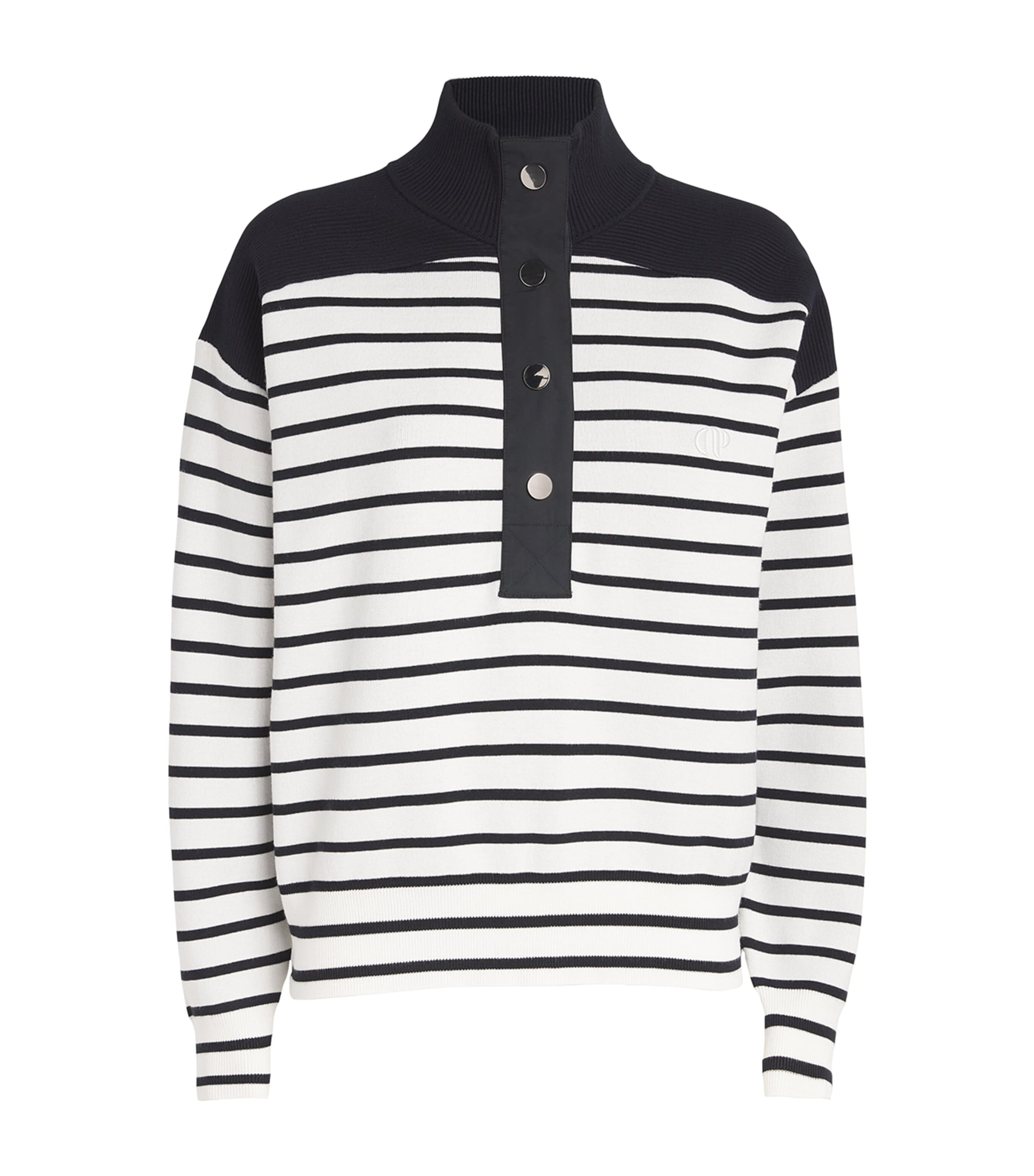 Claudie Pierlot Striped Quarter-zip Sweatshirt