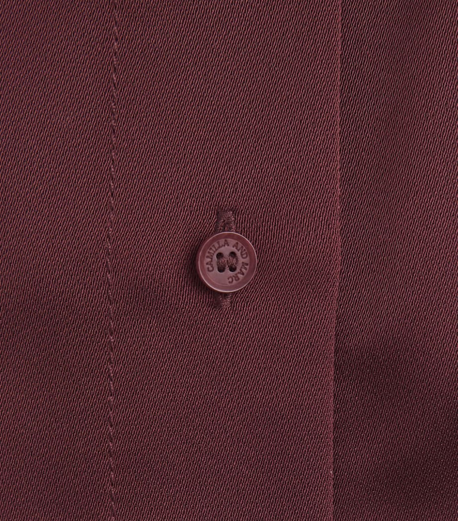 CAMILLA AND MARC Womens Satin Ground Shirt Burgundy Image 6