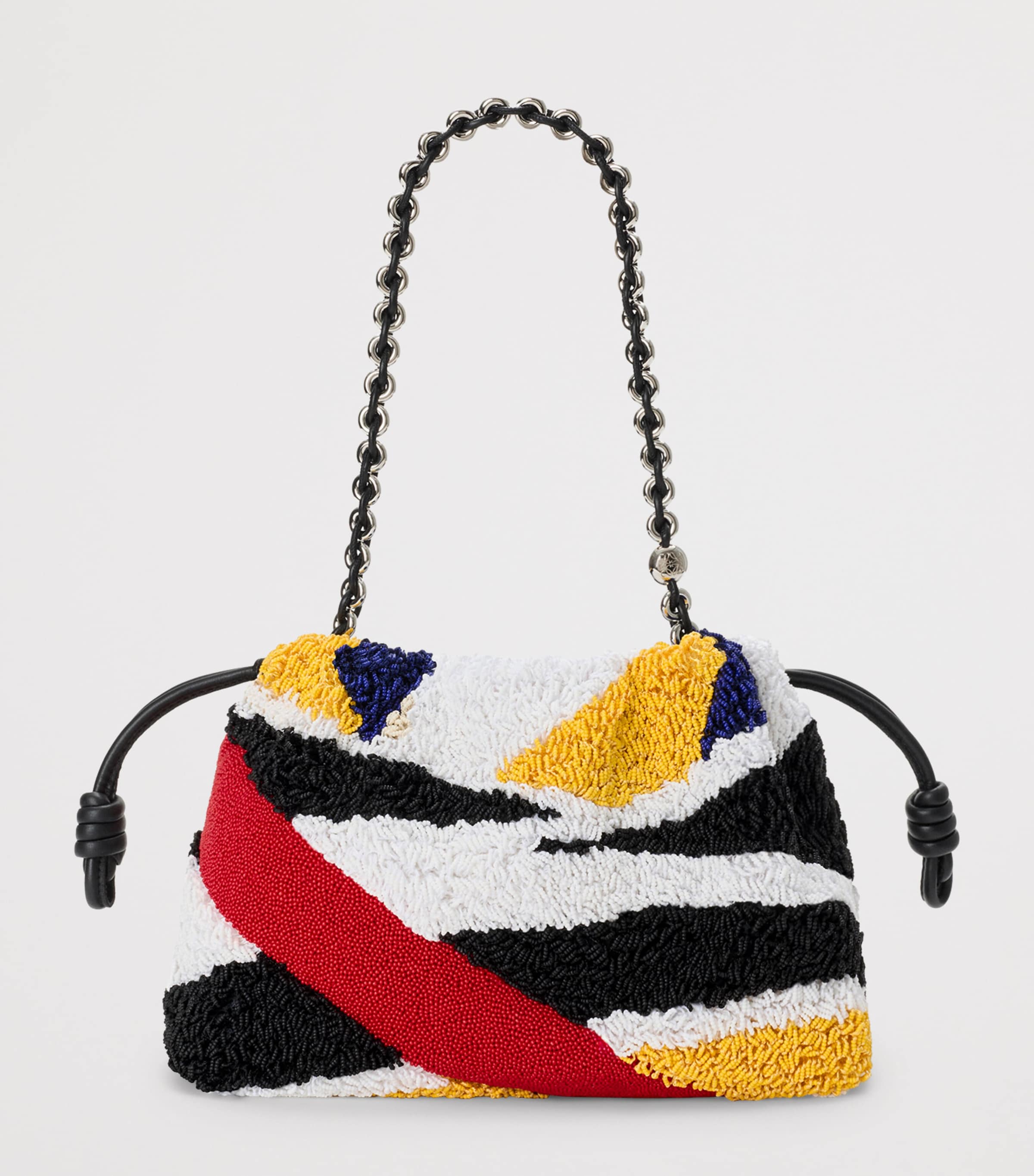 LOEWE Medium Bead-Embellished Flamenco Purse Black/multicolor Image 7