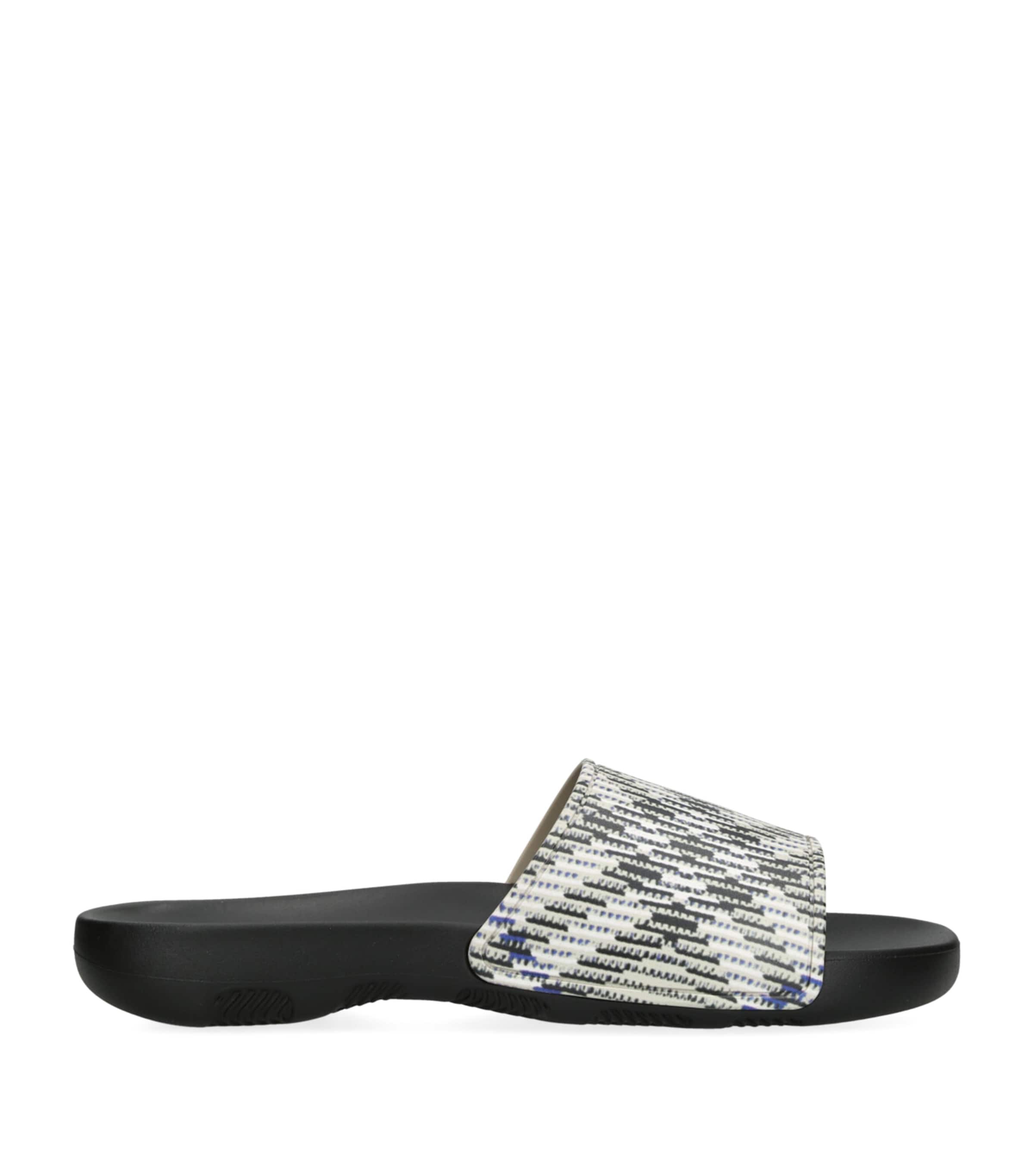 Burberry Dive Embossed Check Pool Slide Sandal In Beige