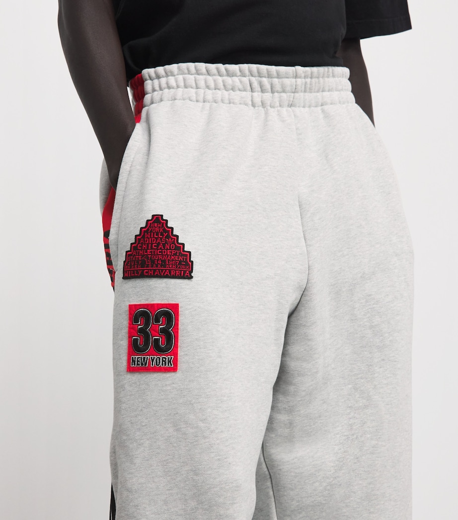 Willy Chavarria Mens x adidas Originals Logo Sweatpants Lgrey Image 3