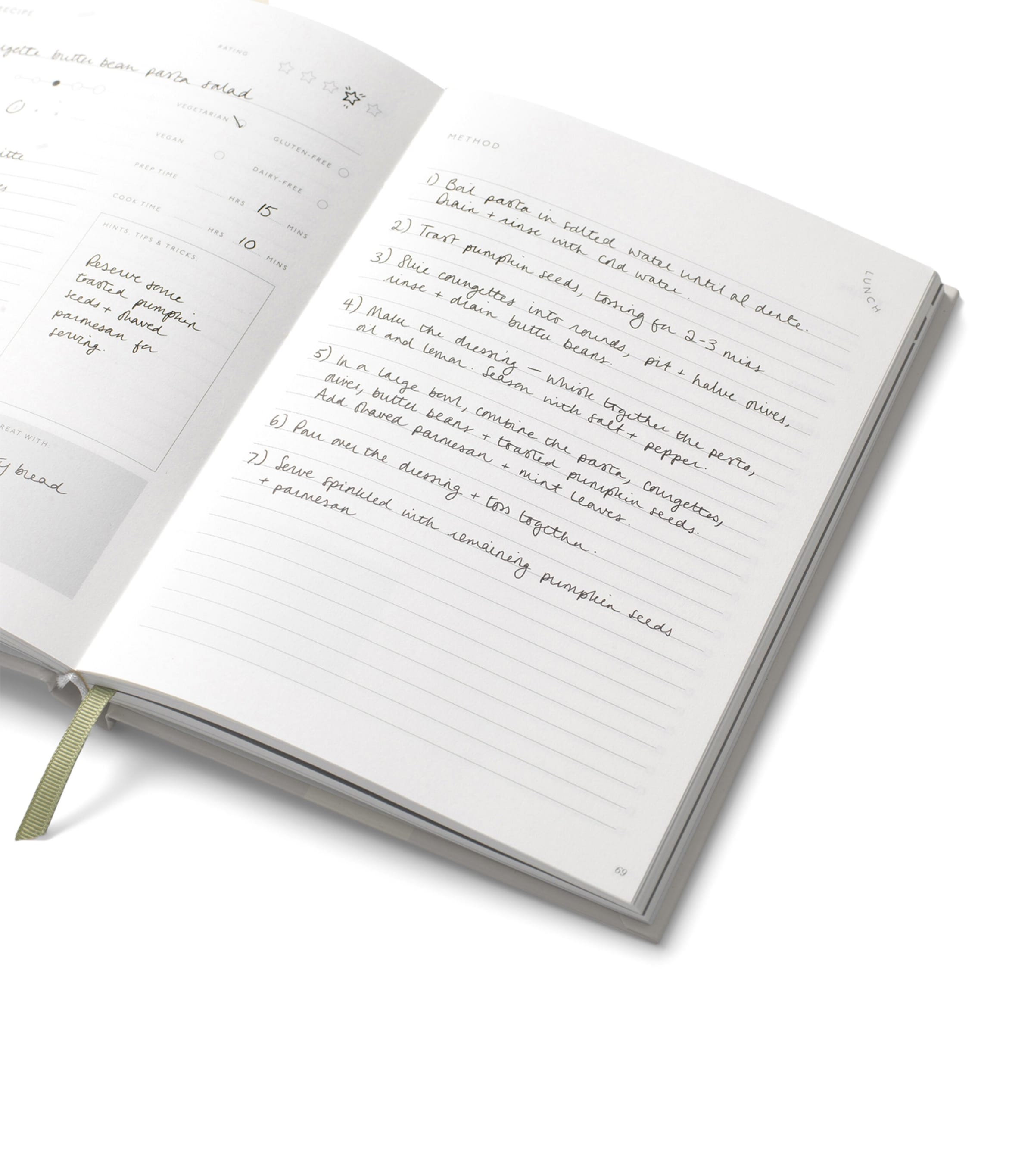 Papier Ceramic A5 Recipe Book White/blue Image 3