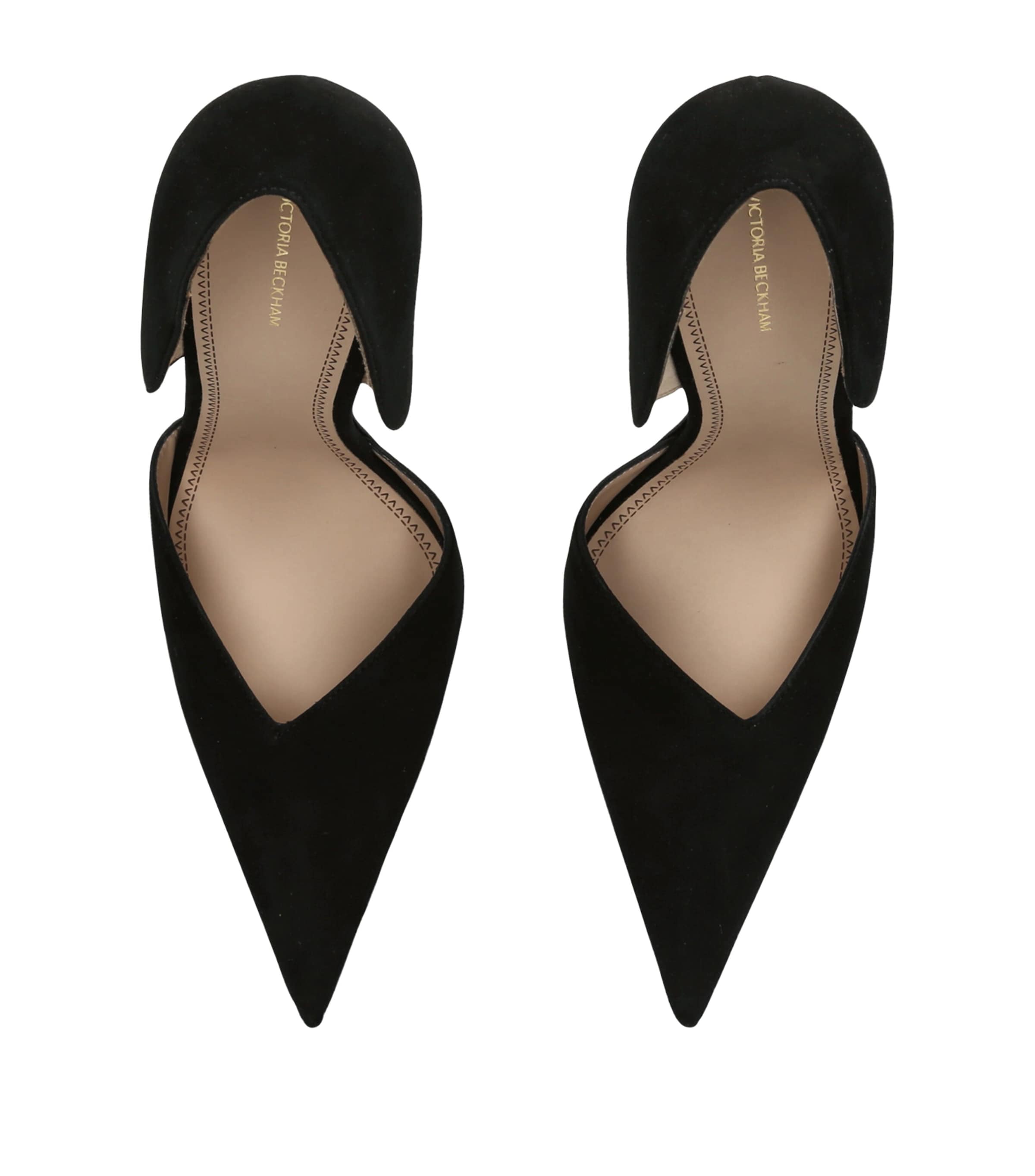 Victoria Beckham Suede Angle D'Orsay Pumps 115 Black Image 3