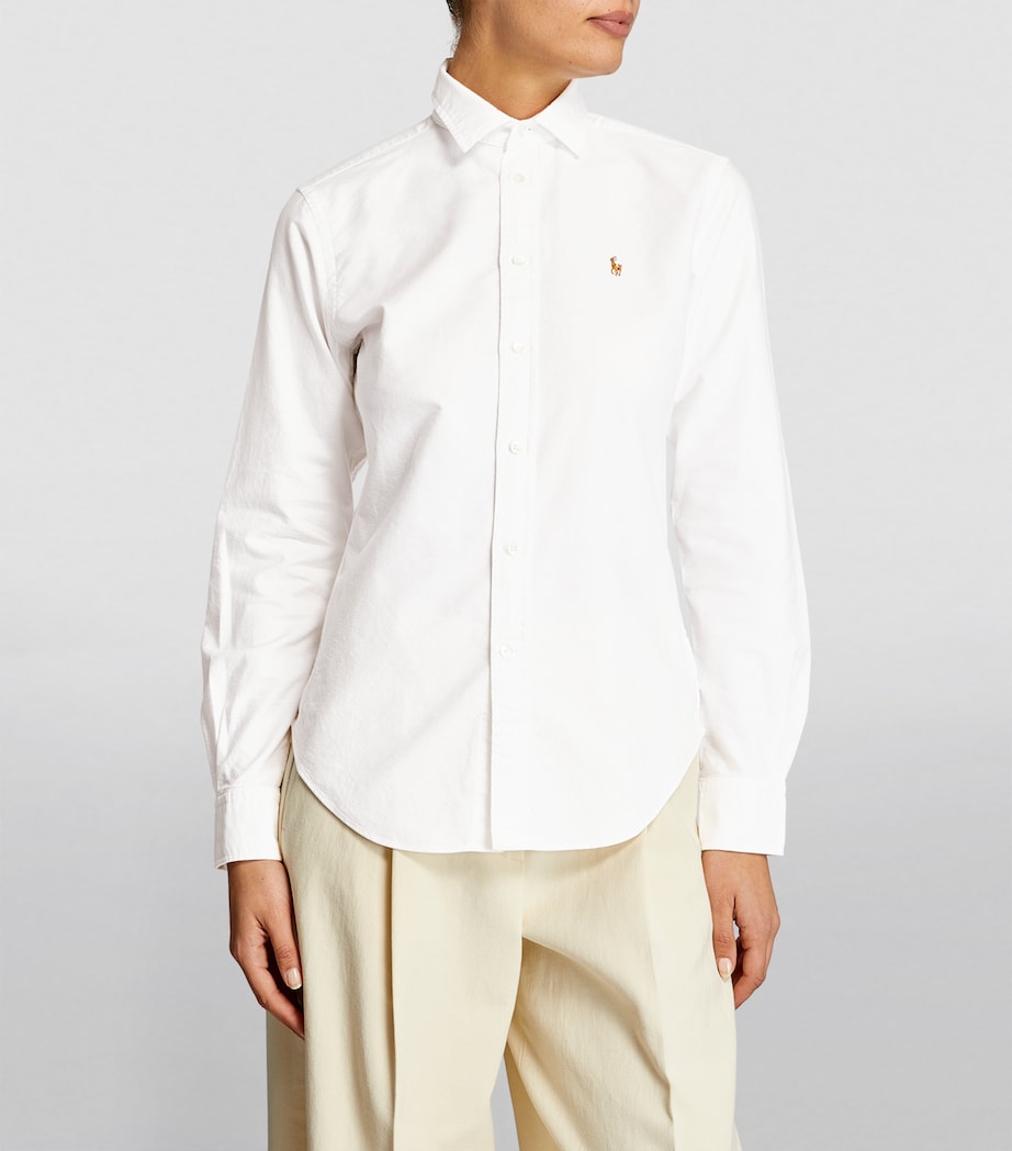 Cotton Polo Pony Shirt WHITE Image 3