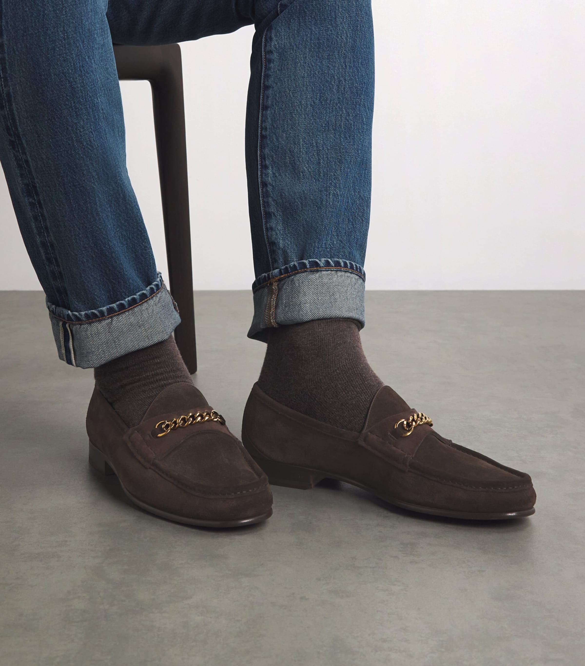 TOMFORDトムフォード チェーンローファー 6 1/2 TOM FORD トムフォード ローファー 良好 10 ブラック レザー