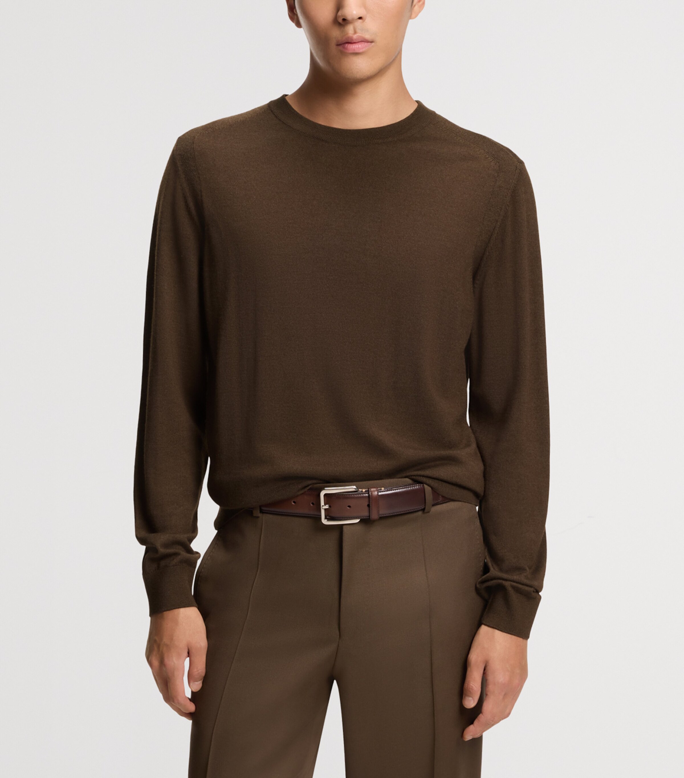 BOSS Mens Wool-Silk-Cashmere Sweater Image 2