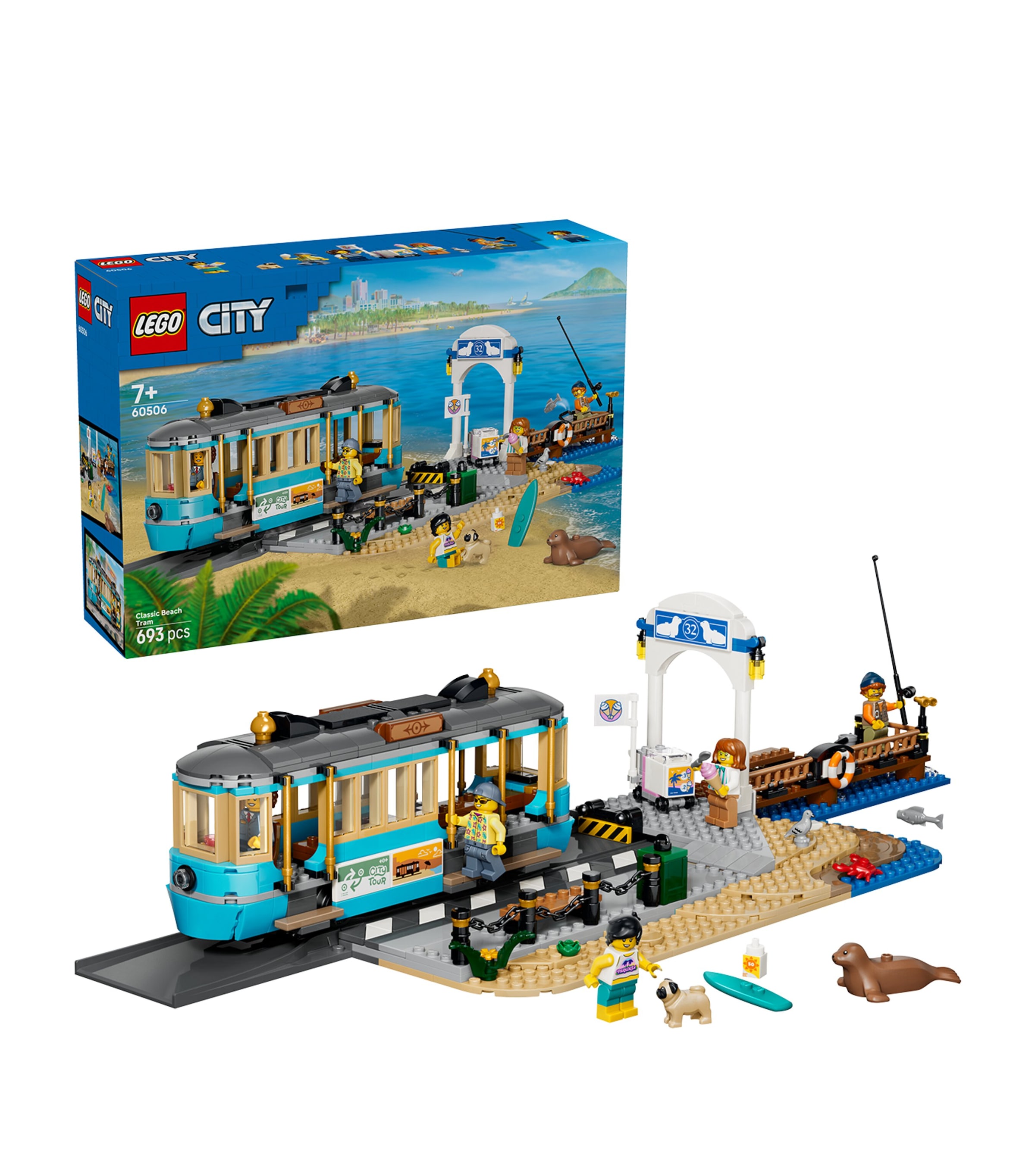 Lego LEGO City Classic Beach Tram - Train Toy Set 60506 Image 1