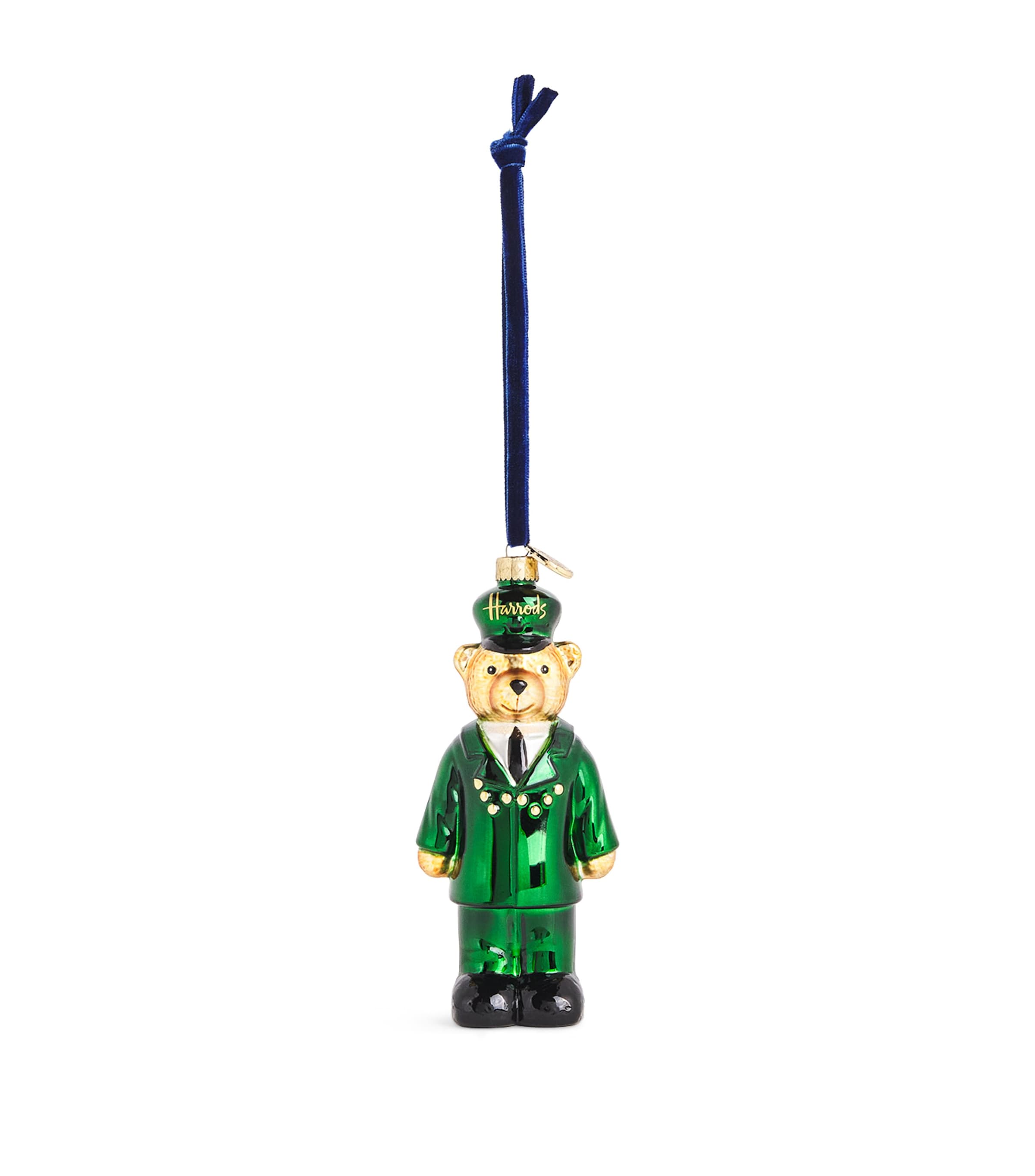 Harrods Green Man Bear Ornament In Green