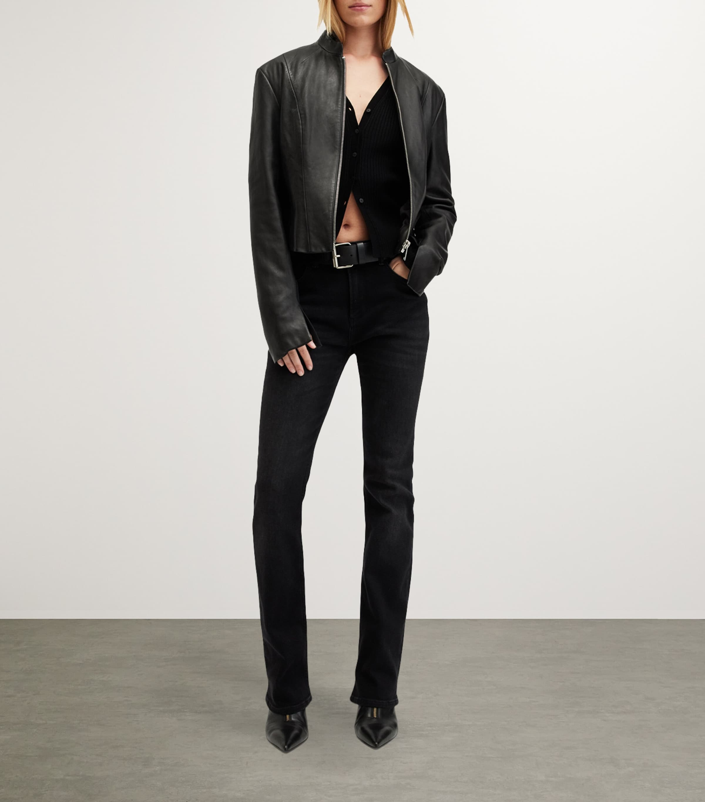 Leather Sadler Jacket BLACK Image 2