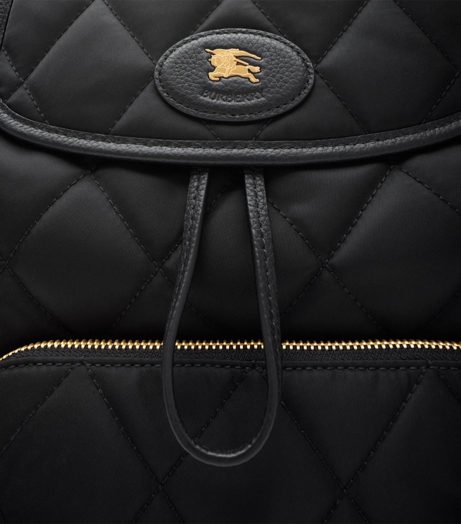 Quilted Horseshoe Backpack BLACK Image 5