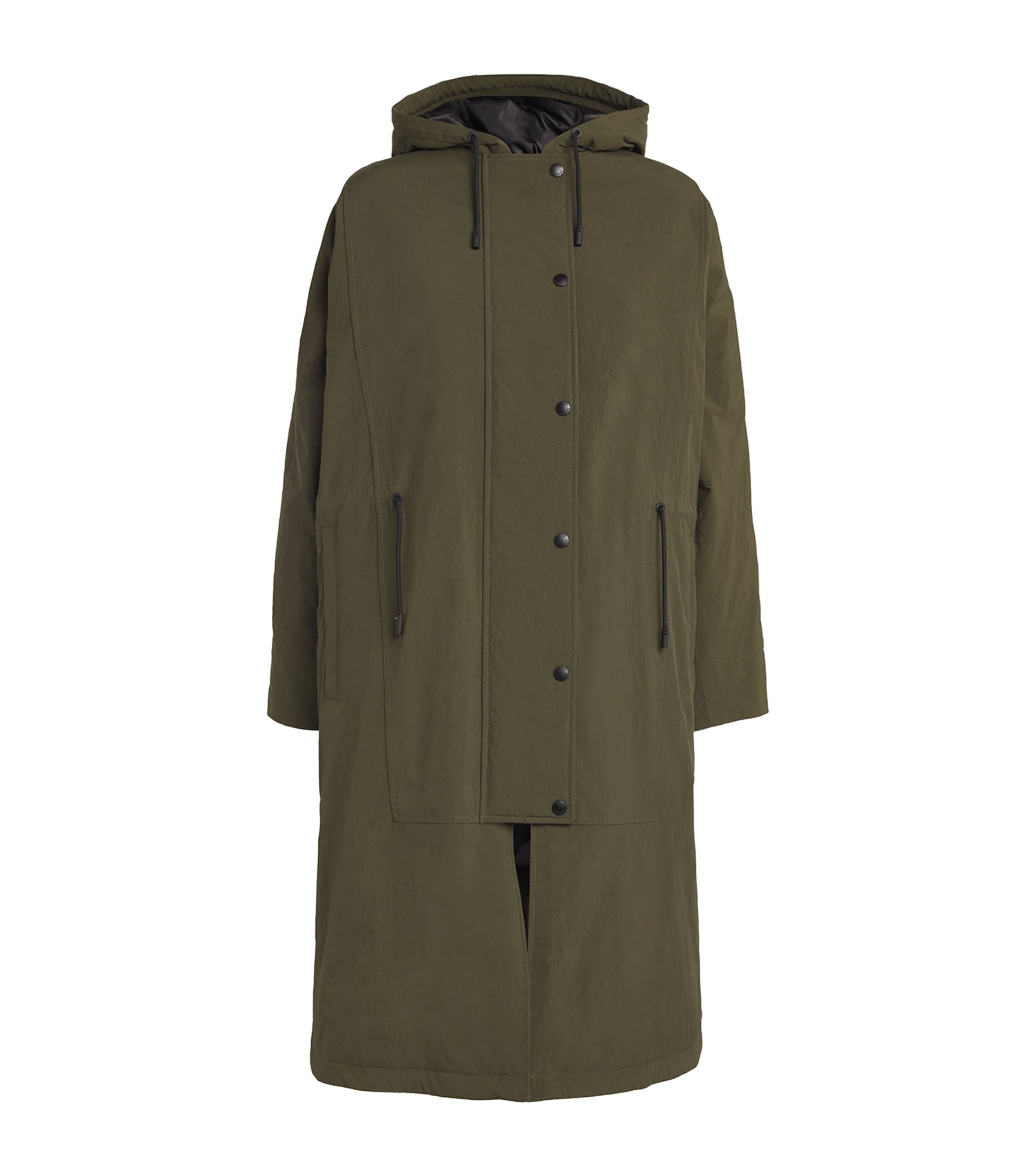 Yves Salomon Cape Parka Coat In Green