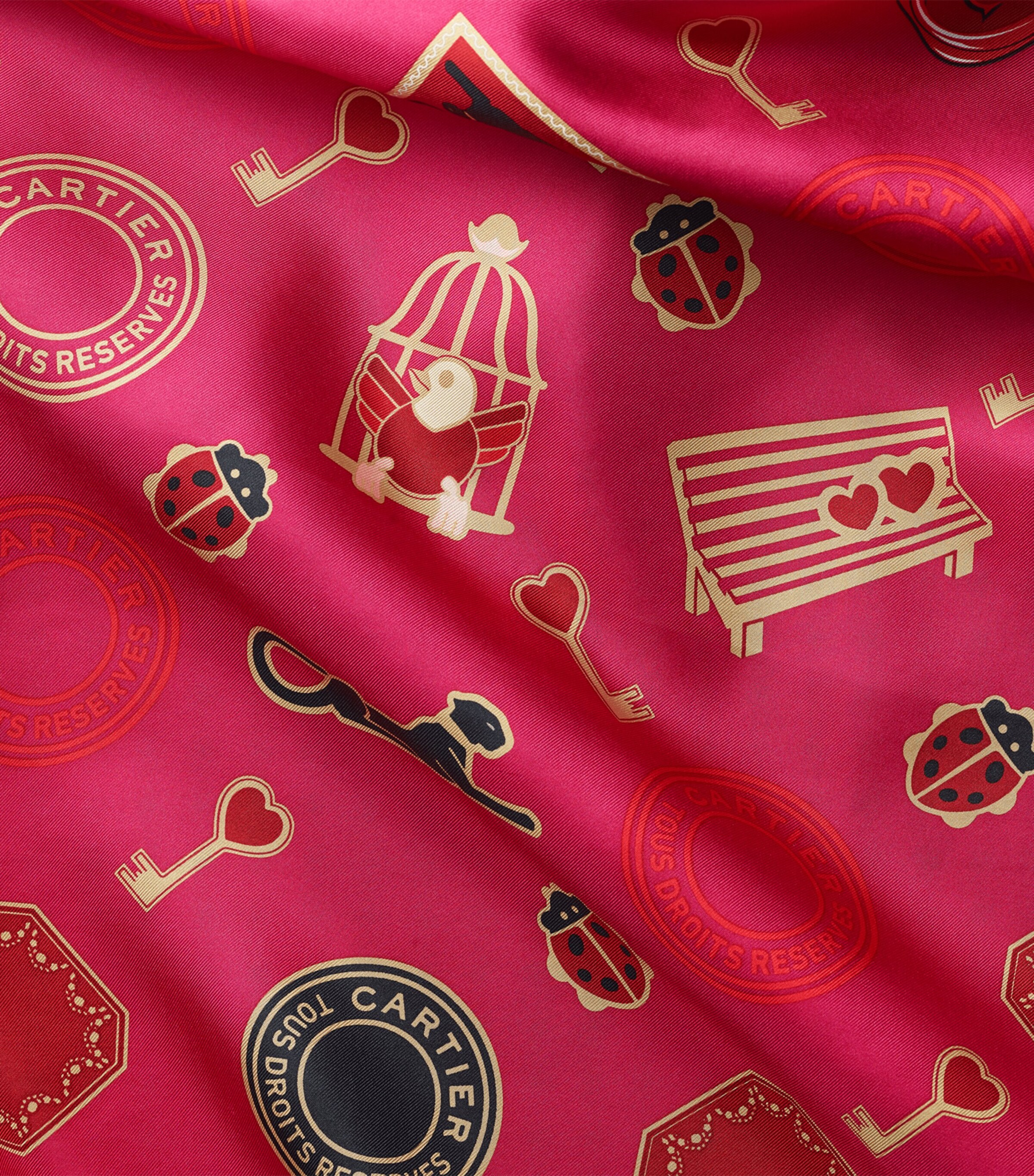 Silk Diabolo de Cartier Scarf FUCHSIA Image 3