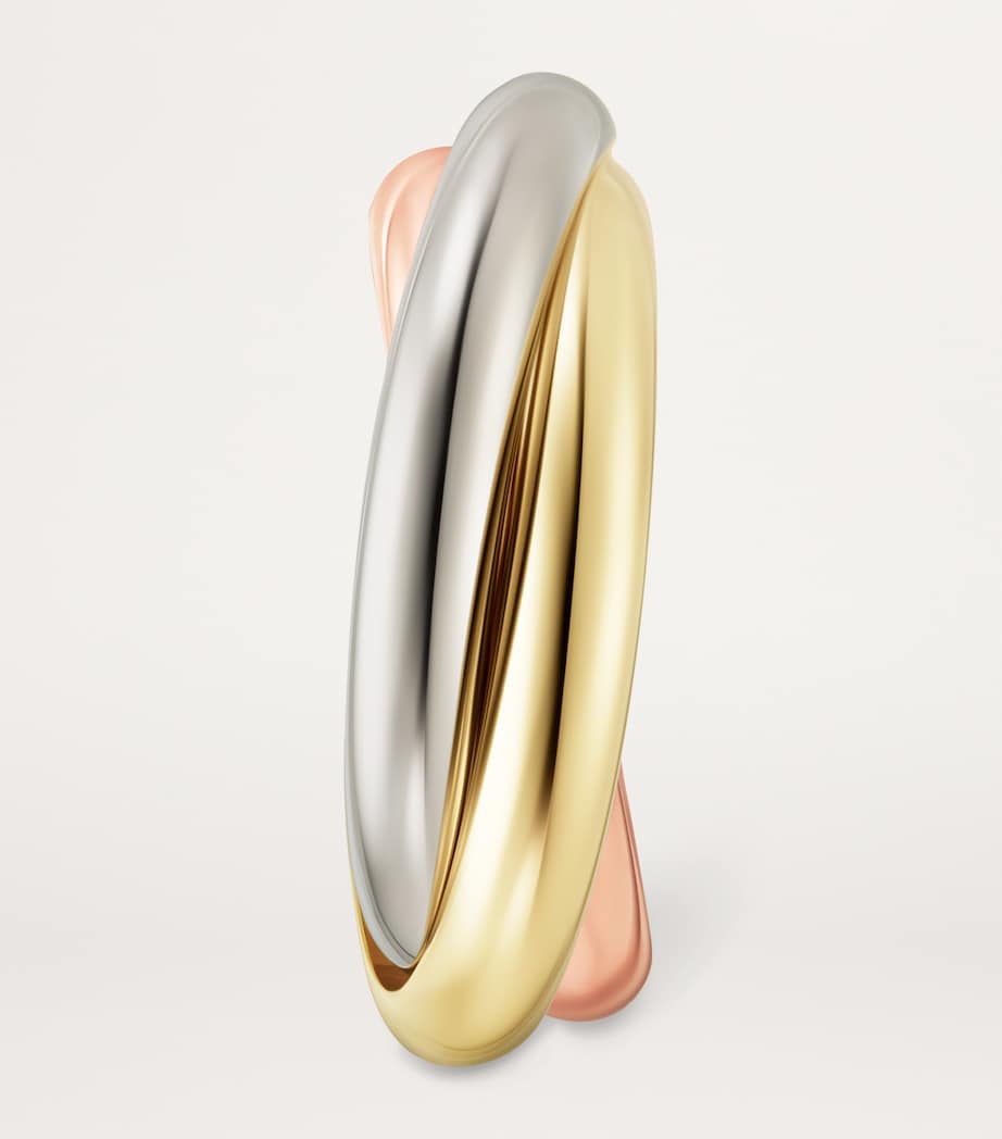 White, Yellow and Rose Gold Trinity Earrings MULTI Image 2
