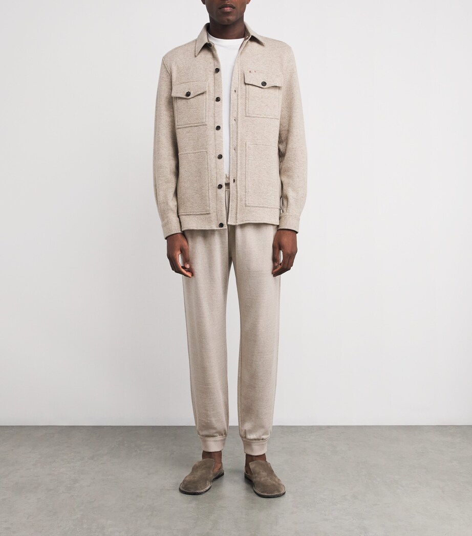 Linen-Virgin Wool Sweatpants STONE Image 2