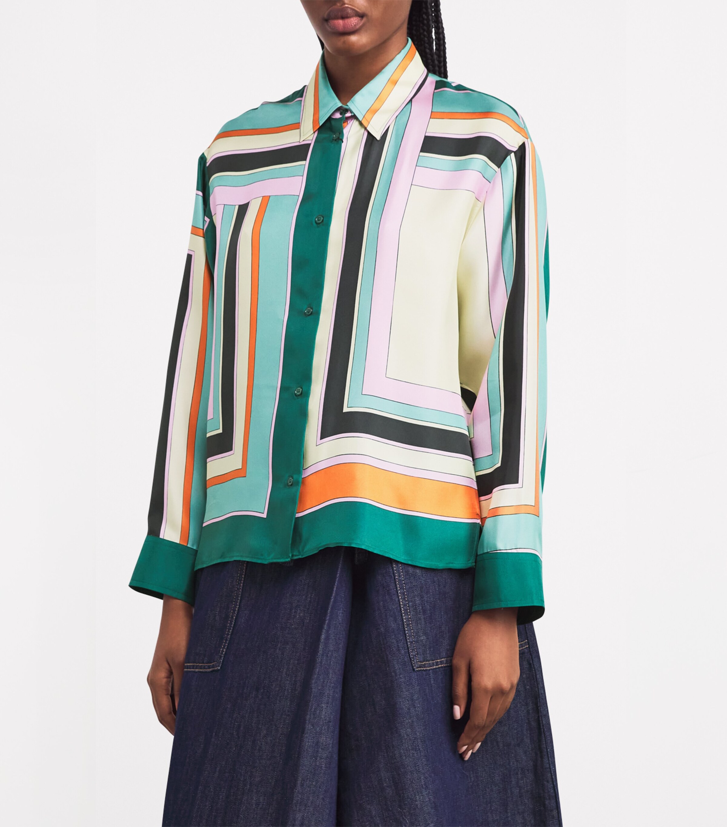 Weekend Max Mara Womens Silk Printed Shirt Multicolour Image 3
