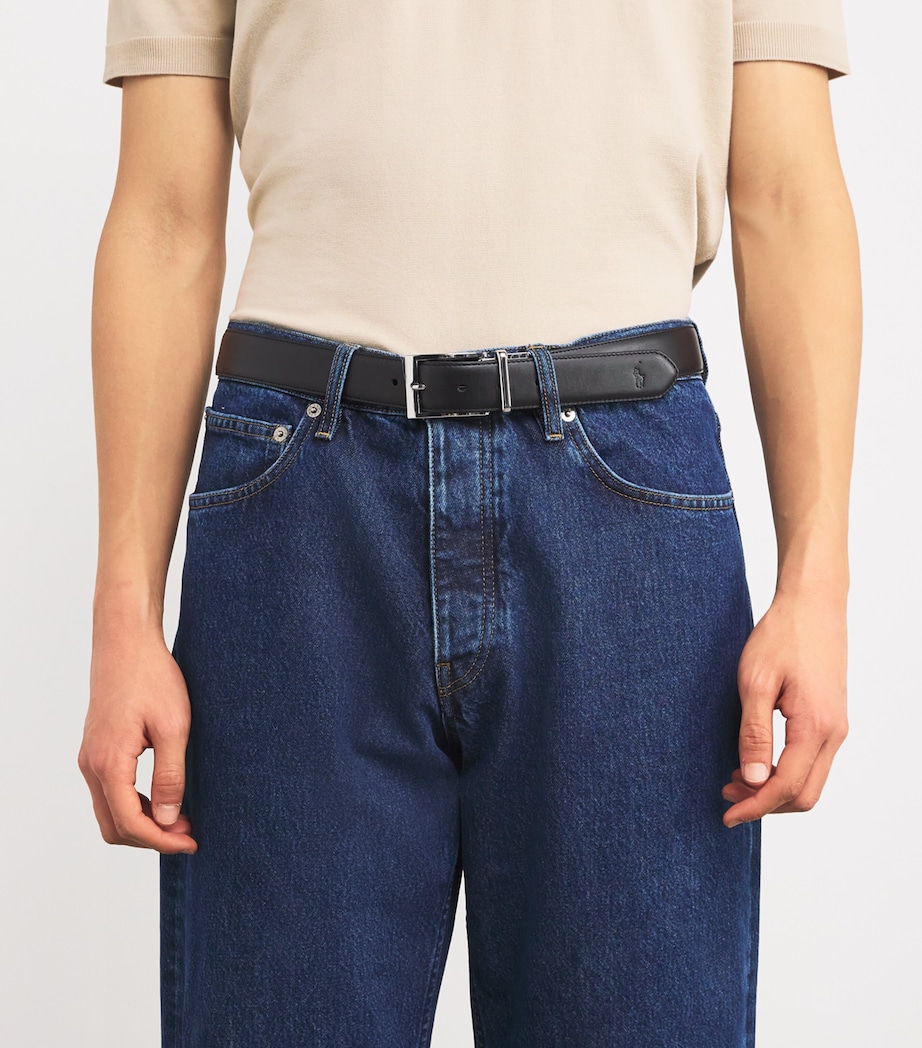 Leather Reversible Belt BLACK Image 3