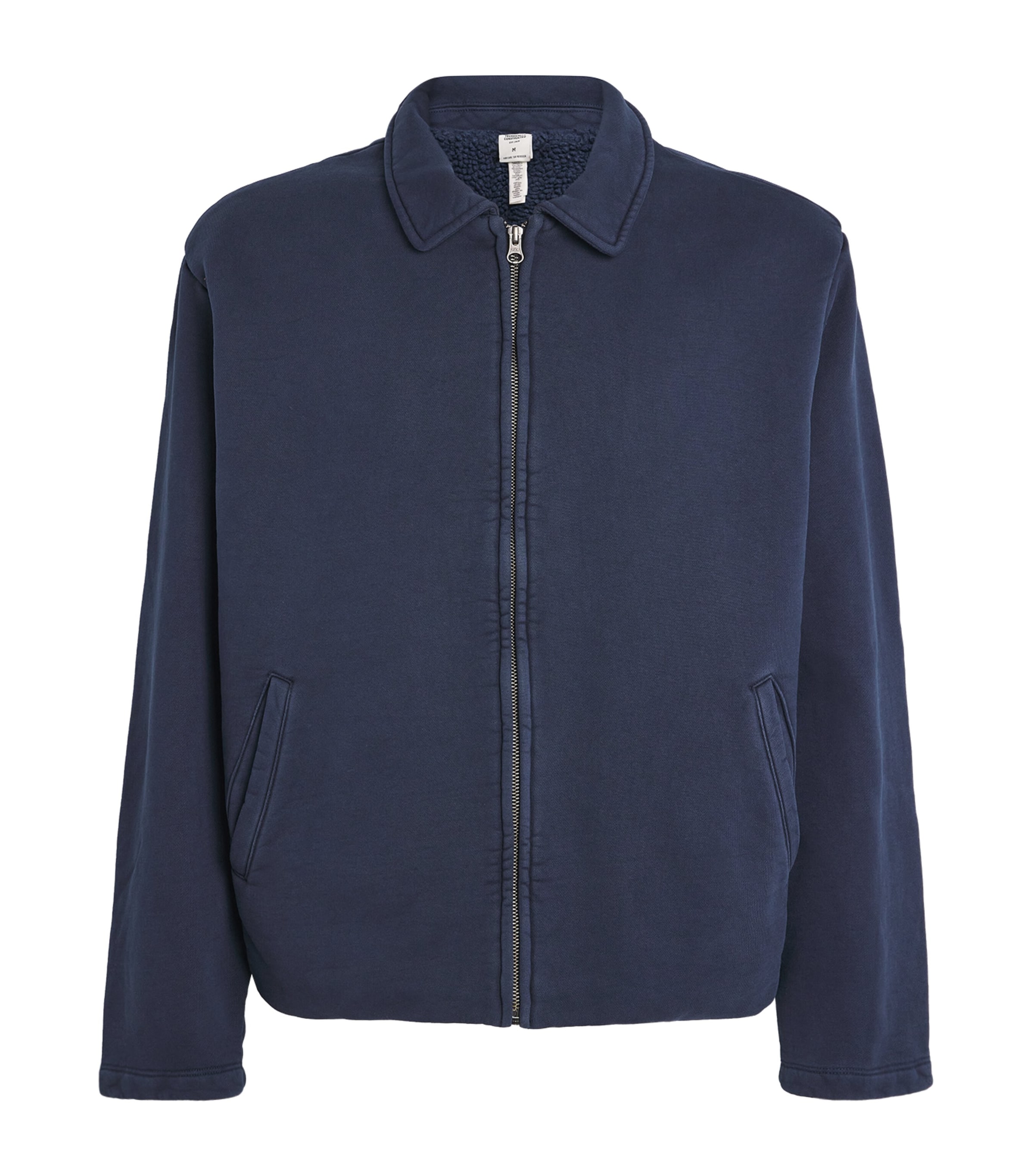 Skims Cotton Sherpa-lined Jacket In Blue