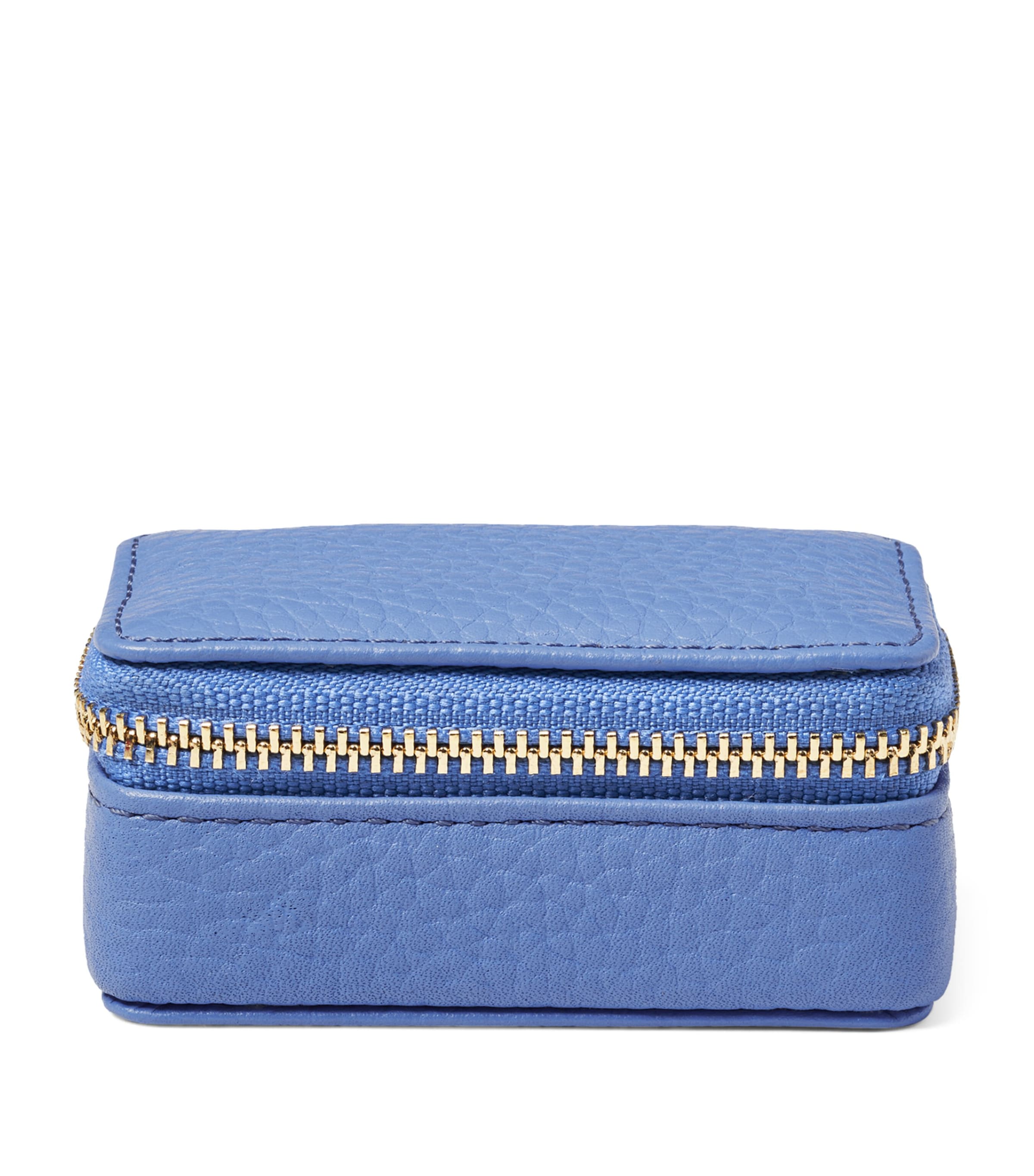 Aspinal Of London Small Leather Travel Jewellery Case In Blue